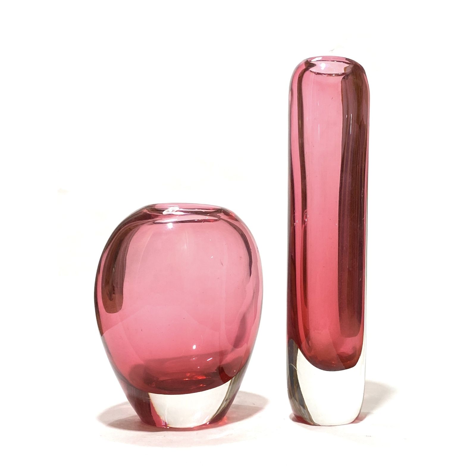 photo for sale Paar Smålandshyttan glazen vazen van Josef Schott, Mid-Century Modern Zweeds glas