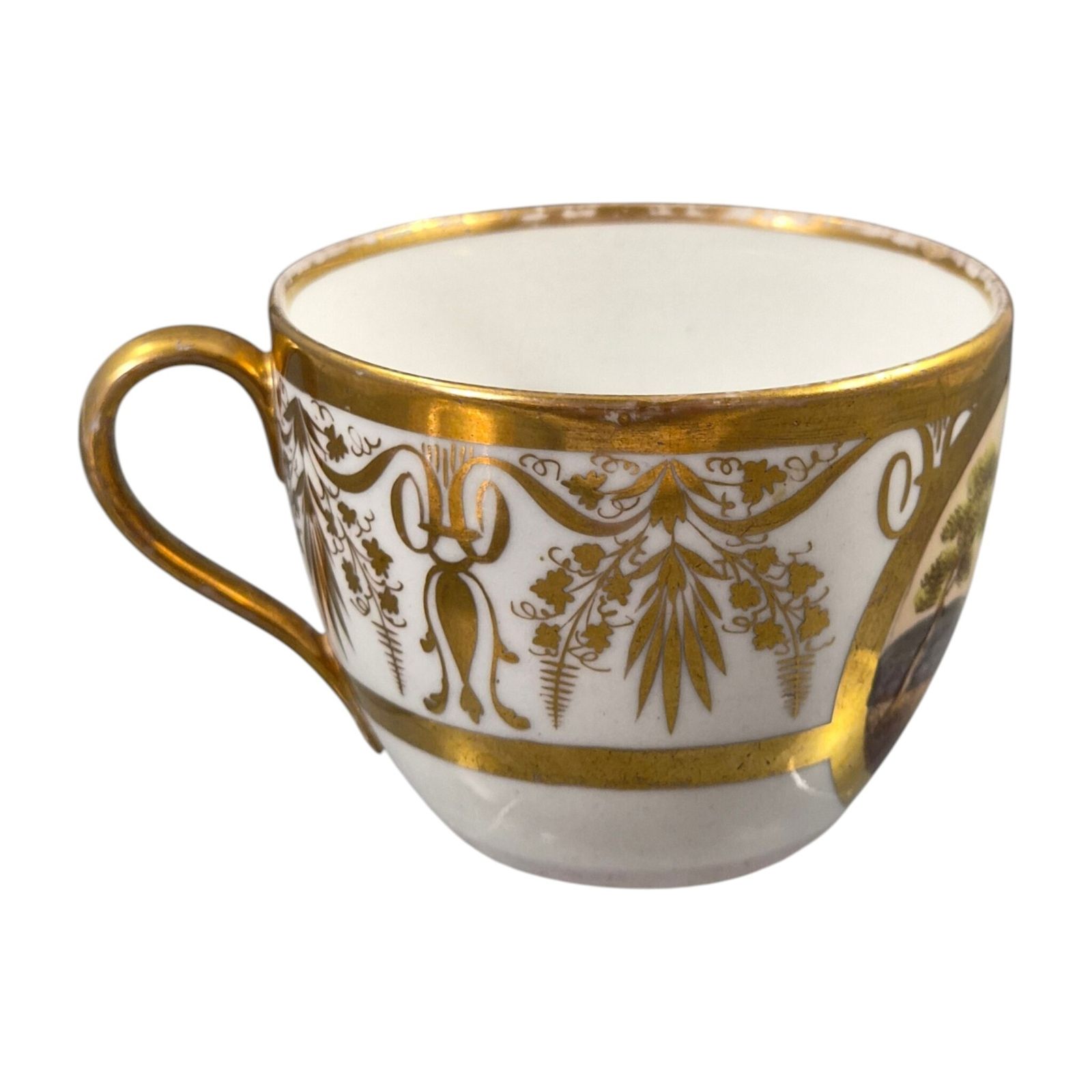 Kpm Berlin Biedermeier Porcelain Cup And Saucer With Landscape Miniatures, C.1830 photo buy