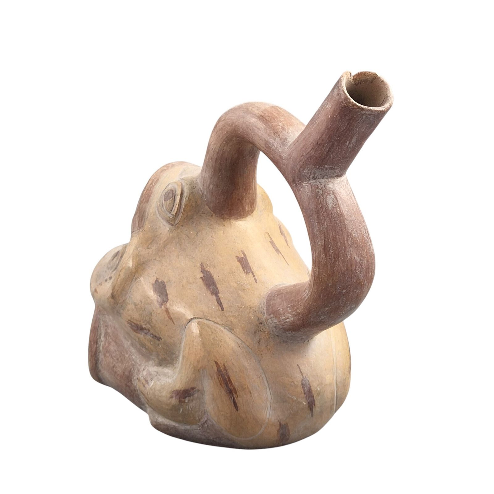 Pre-Columbiaans Moche terracottavat met parende kikkers, meer dan 2000 jaar oud photo for sale
