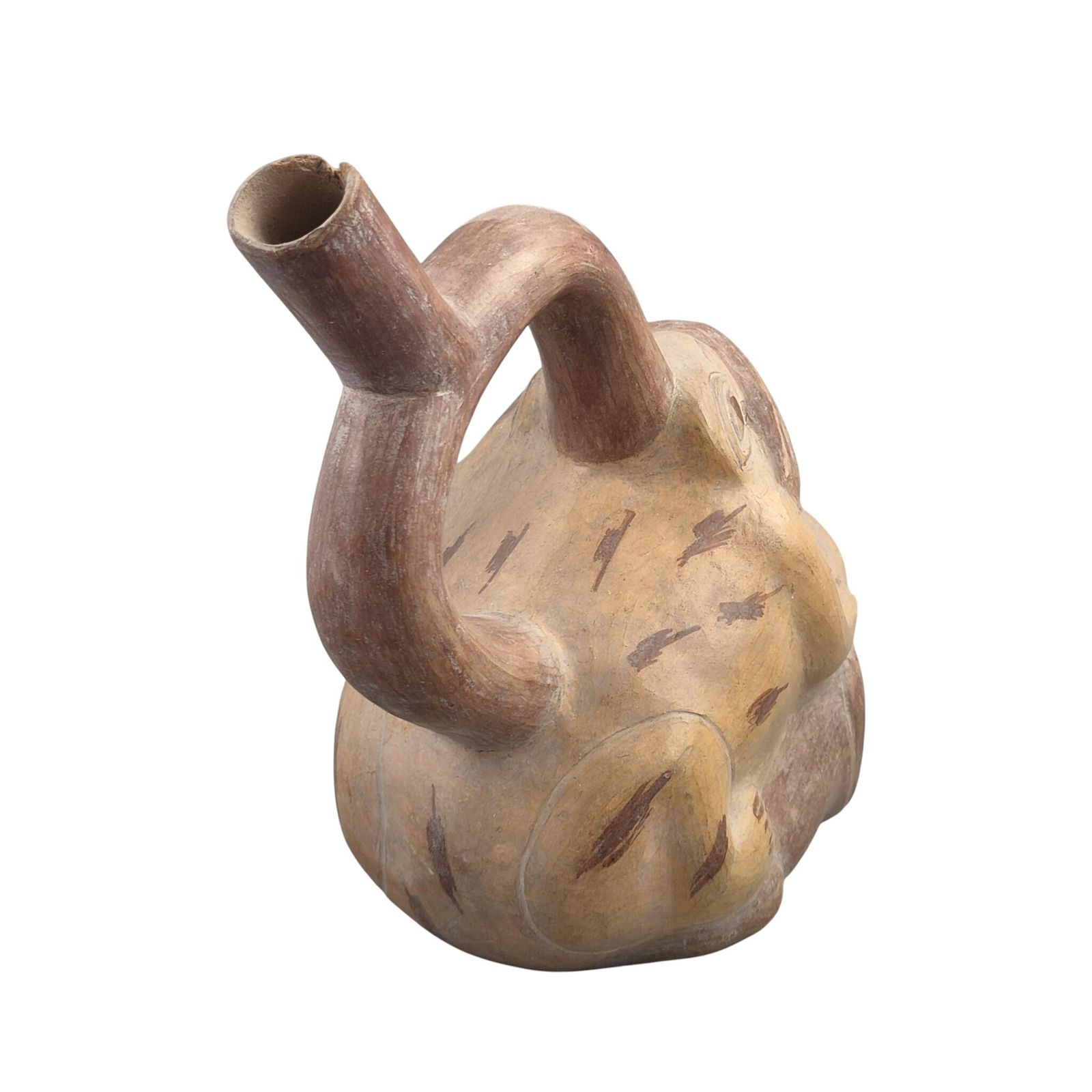 Pre-Columbiaans Moche terracottavat met parende kikkers, meer dan 2000 jaar oud photo Kunst