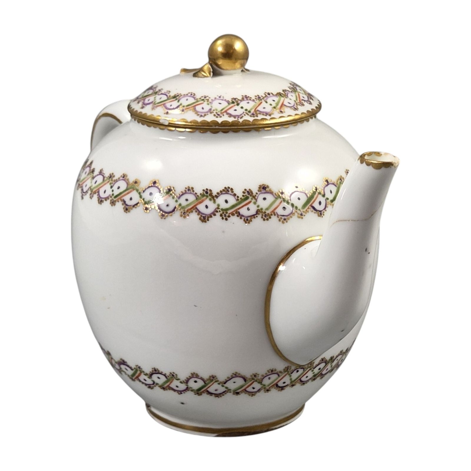 Royal Sèvres Louis XVI Porseleinen Theepot, Théière Calabre, Frankrijk, ca. 1788 photo furniture