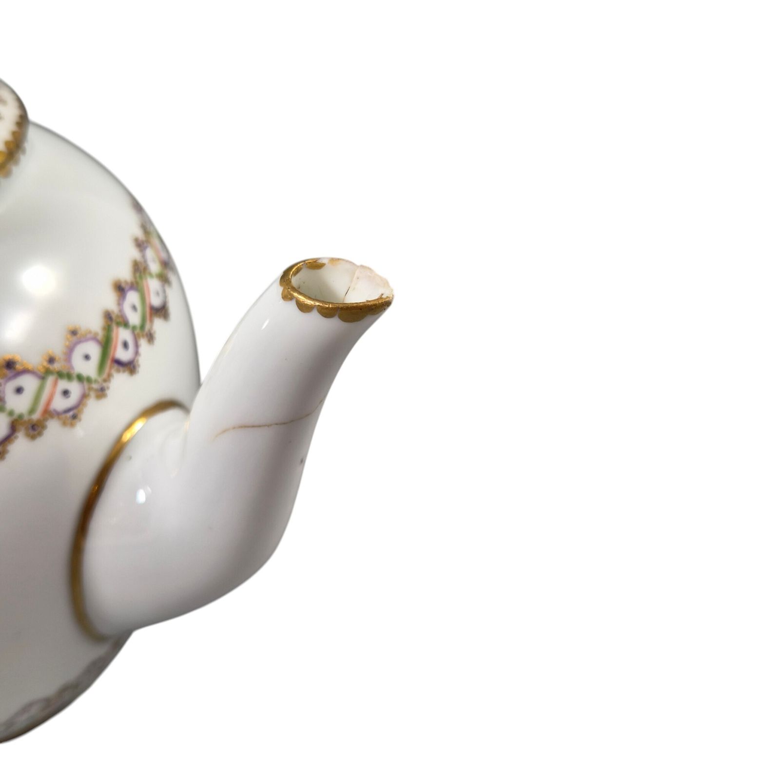 photo vintage Royal Sèvres Louis XVI Porseleinen Theepot, Théière Calabre, Frankrijk, ca. 1788