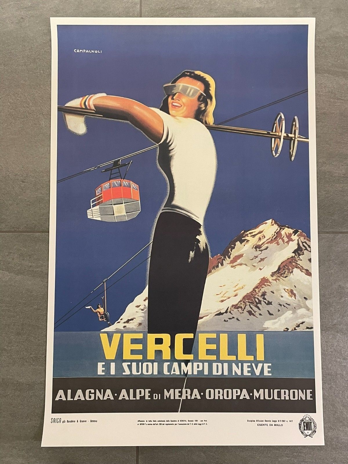 Adalberto Campagnoli, ca. jaren 1970, Vercelli, vintage poster, ca. 97,5 x 62 cm photo furniture