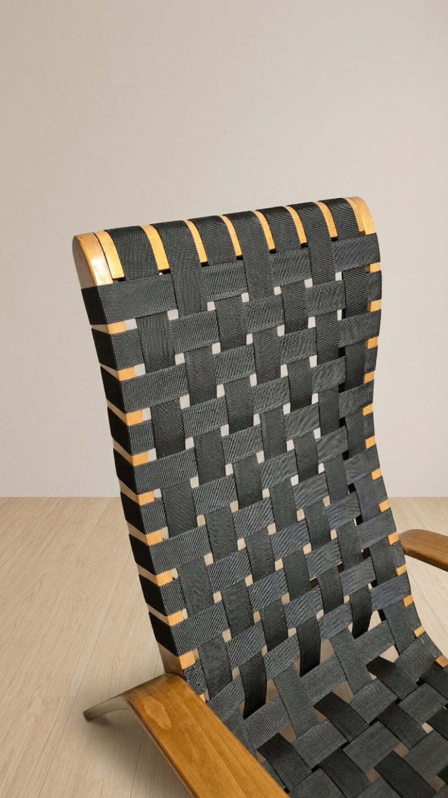 Pair Of Mid Century Woven Wood Armchair, 1950s, Czechoslovakia, 68 × 90 × 100 Cm photo for sale