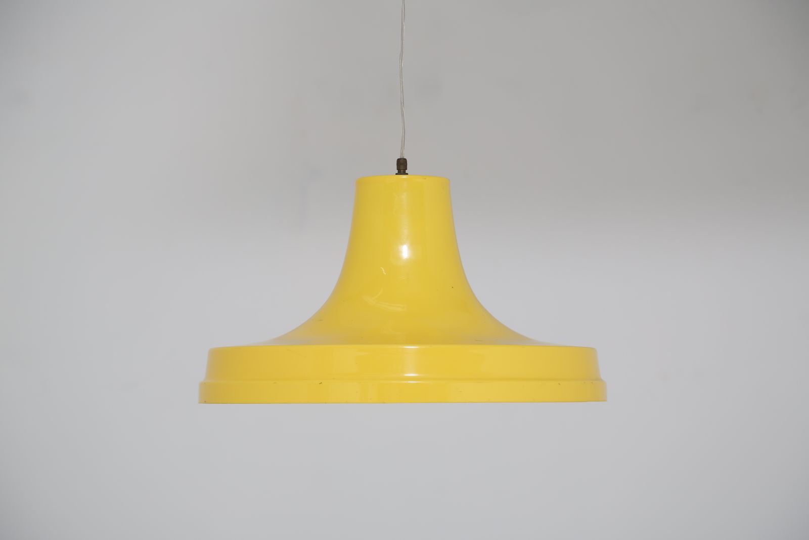 Vintage gele plastic Space Age hanglamp, jaren 1970.