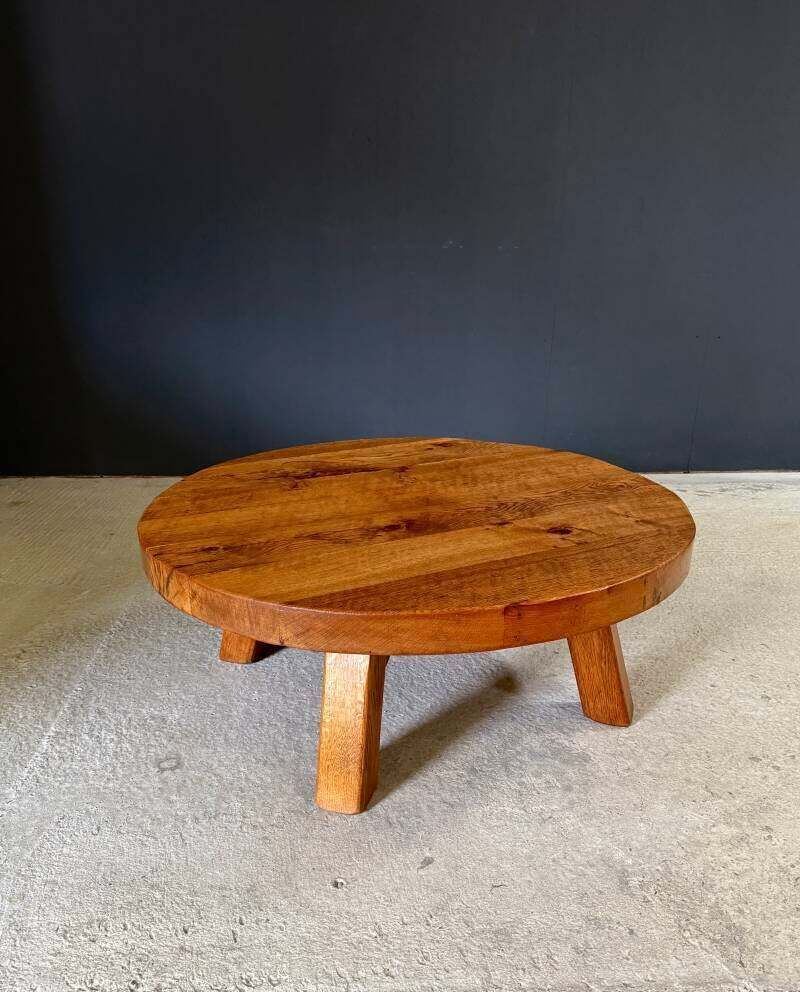 Brutalist Design Salontafel Massief Eiken, België ca. jaren 1960 photo 2200.0