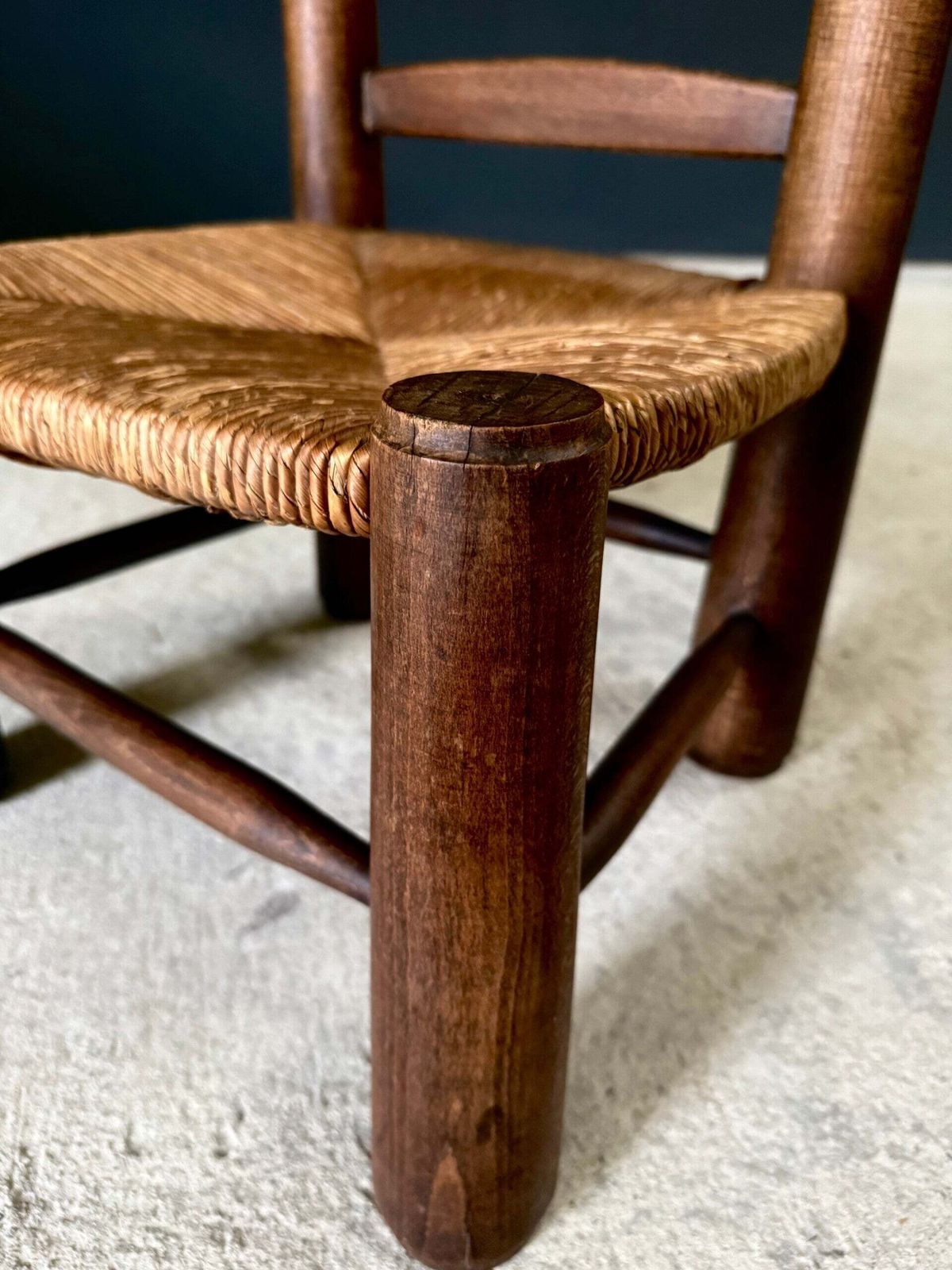 Furniture French Provincial Brutalist Design Low Stool By Charles Dudouyt photo