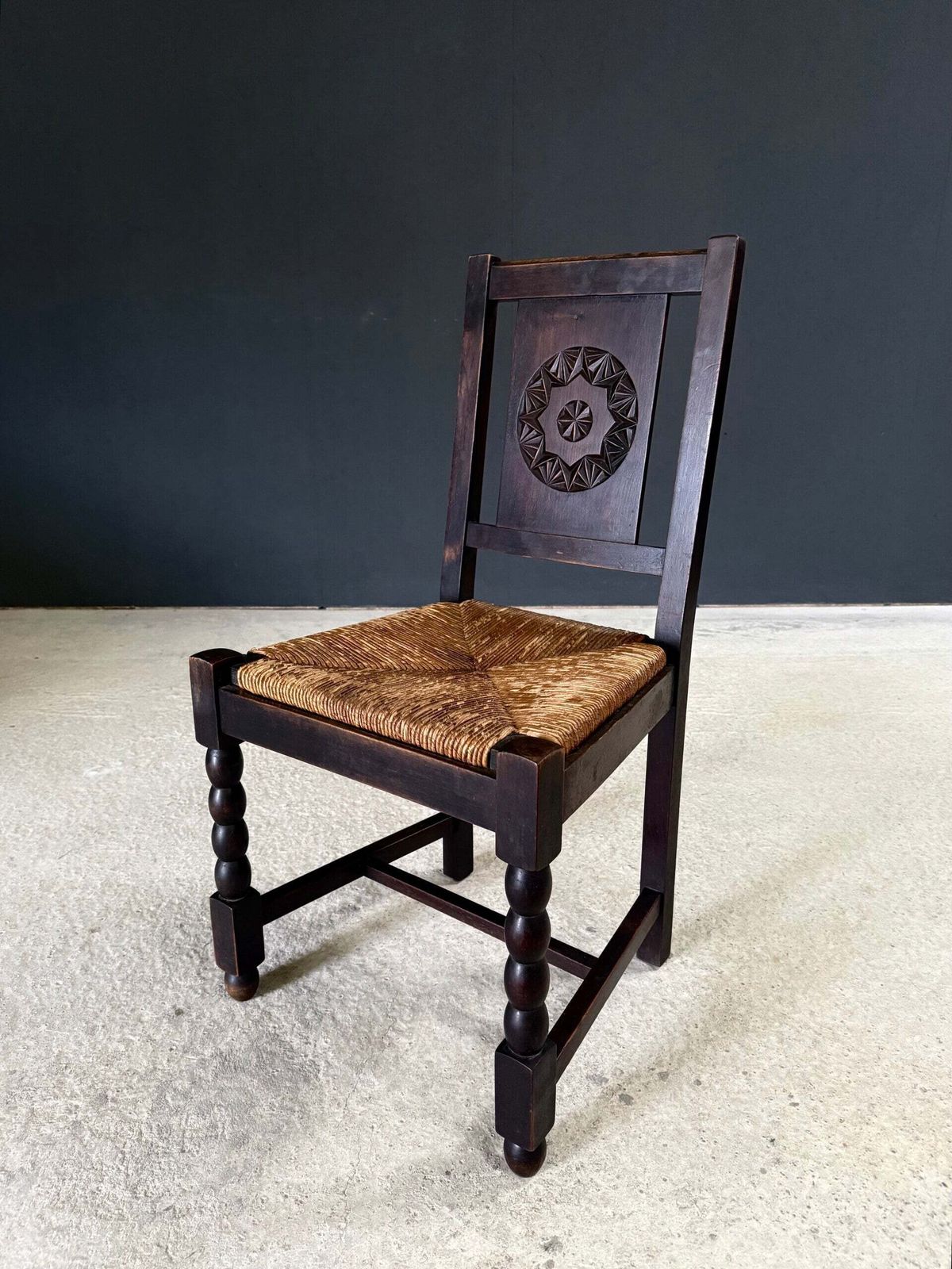 photo vinterior French Provincial Design Carved Back Dining Chairs By Charles Dudouyt