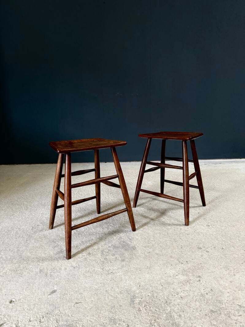 Vroeg 19e Eeuwse Handgemaakte Ladderkruk Set photo furniture