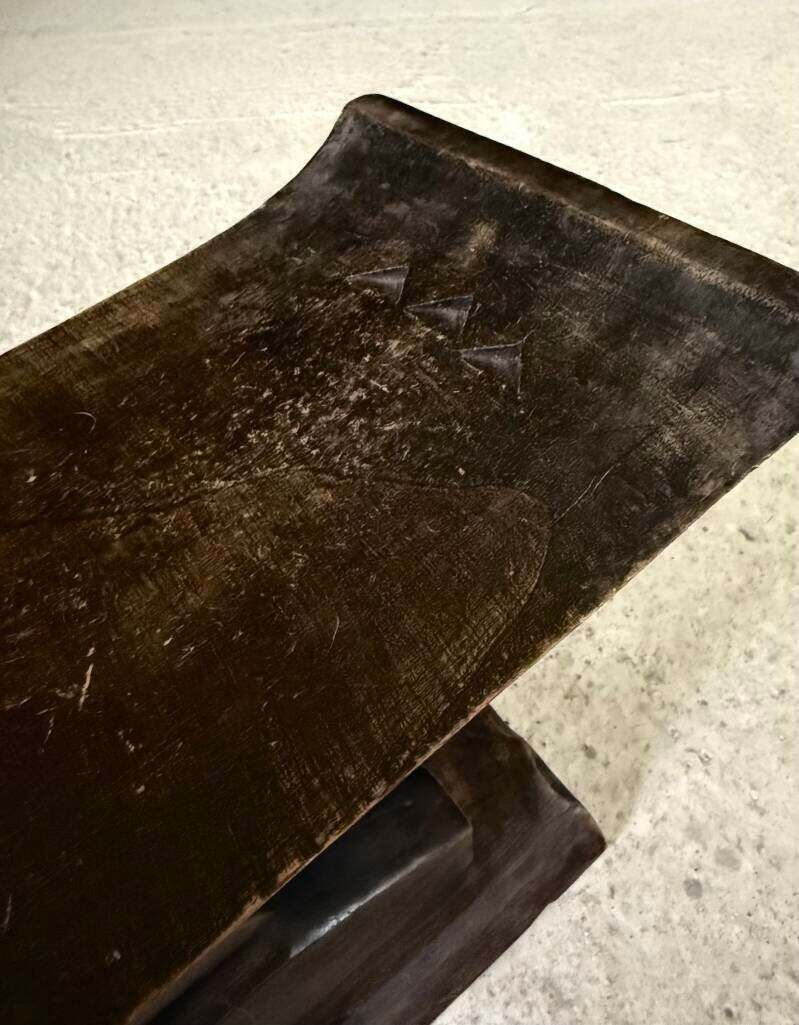 photo furniture Handcrafted Carved Ashanti Tribal Stool, Africa 1950's