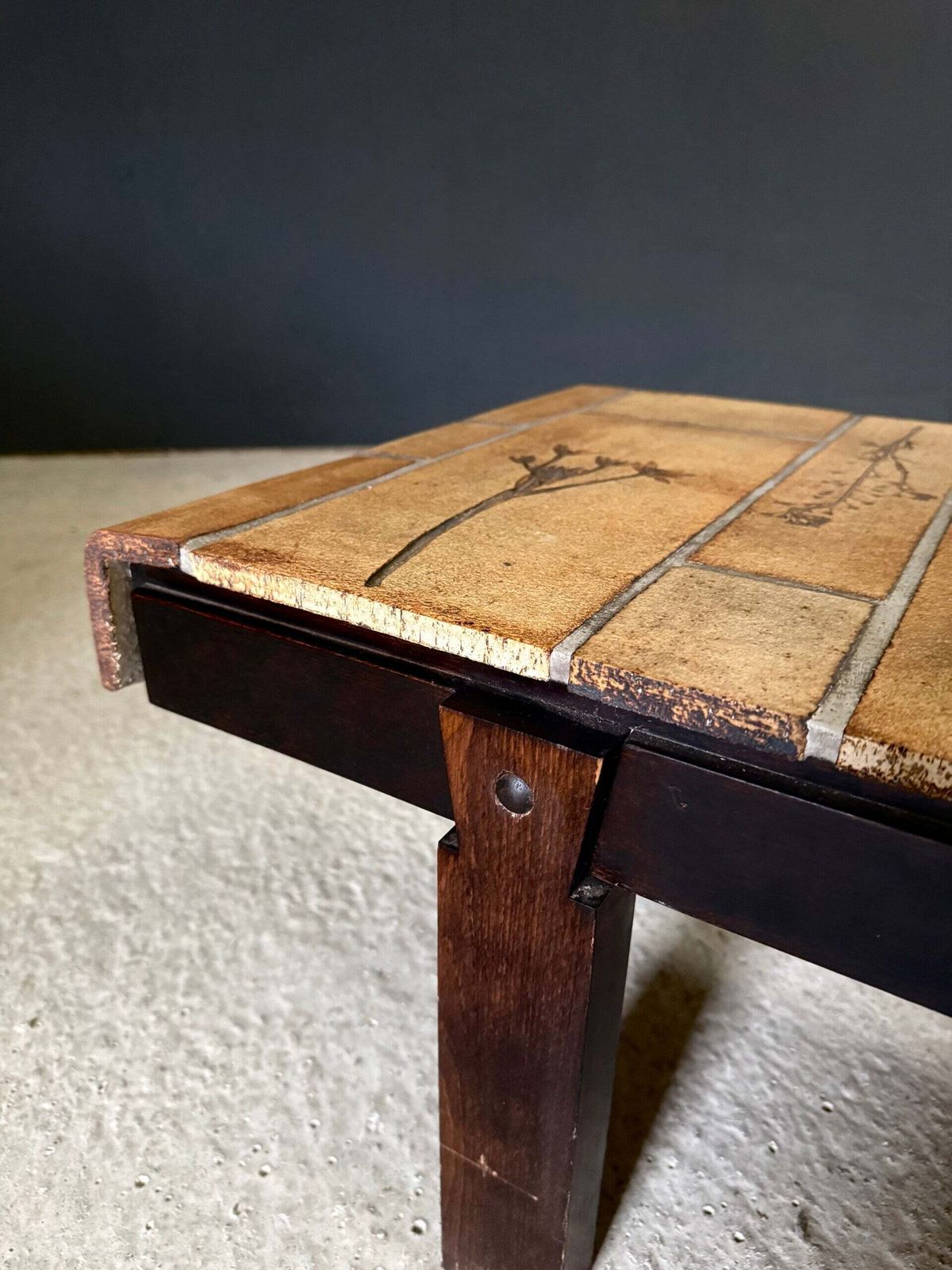 Midcentury "Herbier" Coffee Table By Roger Capron, 1960's Vallauris France photo vintage