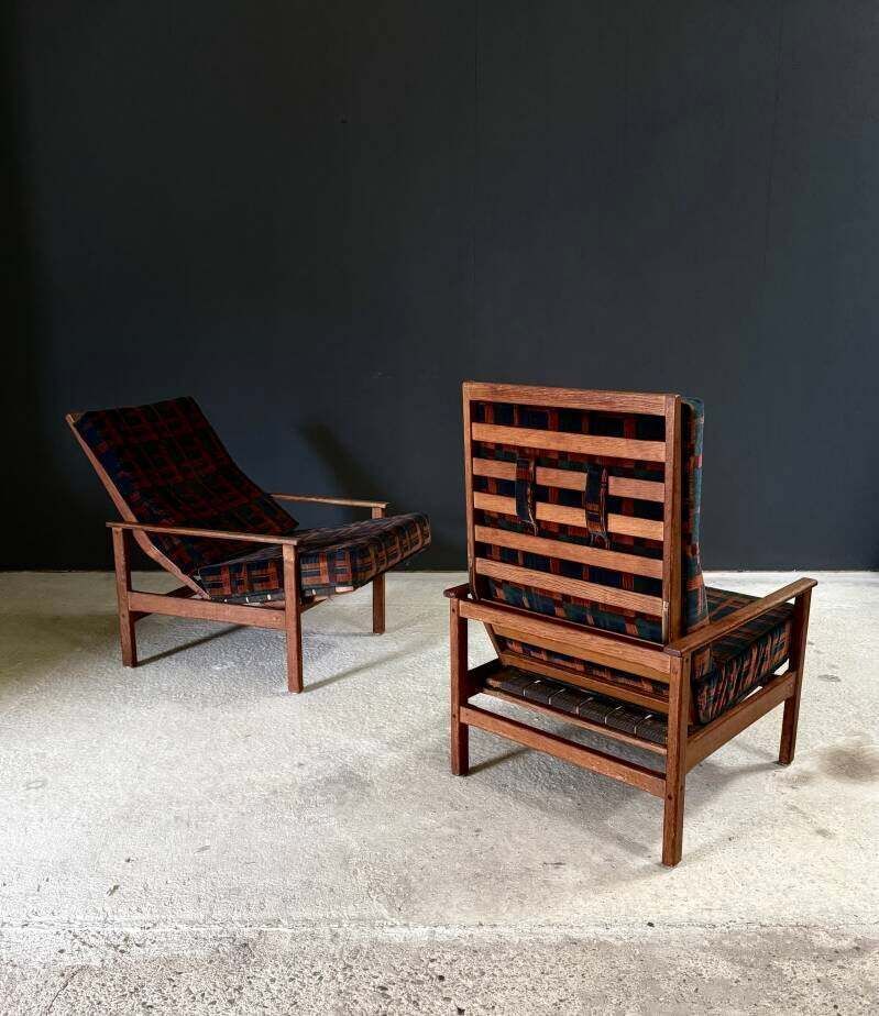 Midcentury Design Ebeniste verstelbare loungefauteuil set, jaren 1960, België photo 2400.0