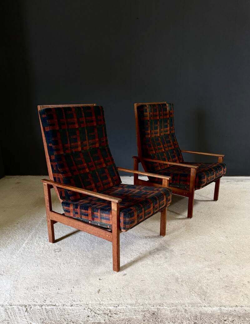 Meubels Midcentury Design Ebeniste verstelbare loungefauteuil set, jaren 1960, België photo