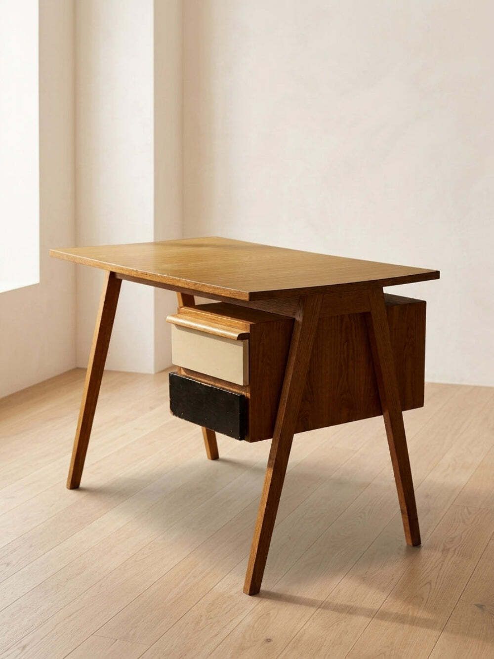 Writing Desk Mid Century Wooden Desk By Robin Day, 1950s, United Kingdom, 100 × 59 × 77 Cm photo for sale