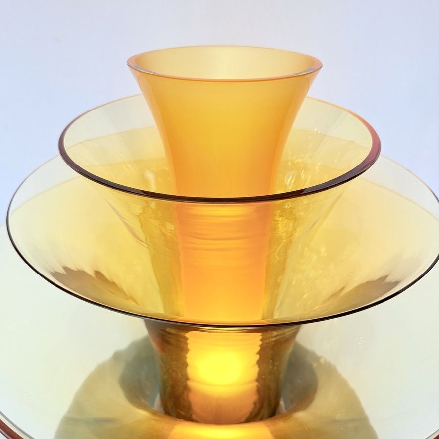 Late 20th Century Bronzed Brass And Yellow Murano Glass Table Lamp photo 2700.0