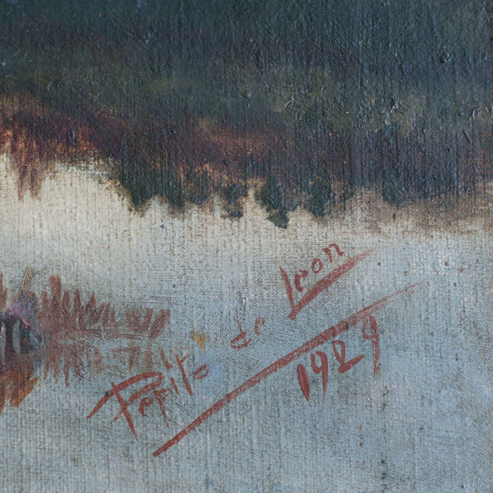 Dame met een ganzenkudde bij schemerlicht, in de stijl van de Barbizon School photo 535.0