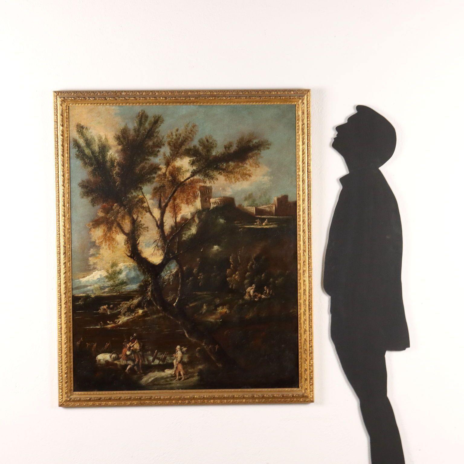 Tableau ancien attribué à A. Peruzzini, huile sur toile, Italie, XVIIIe siècle photo furniture