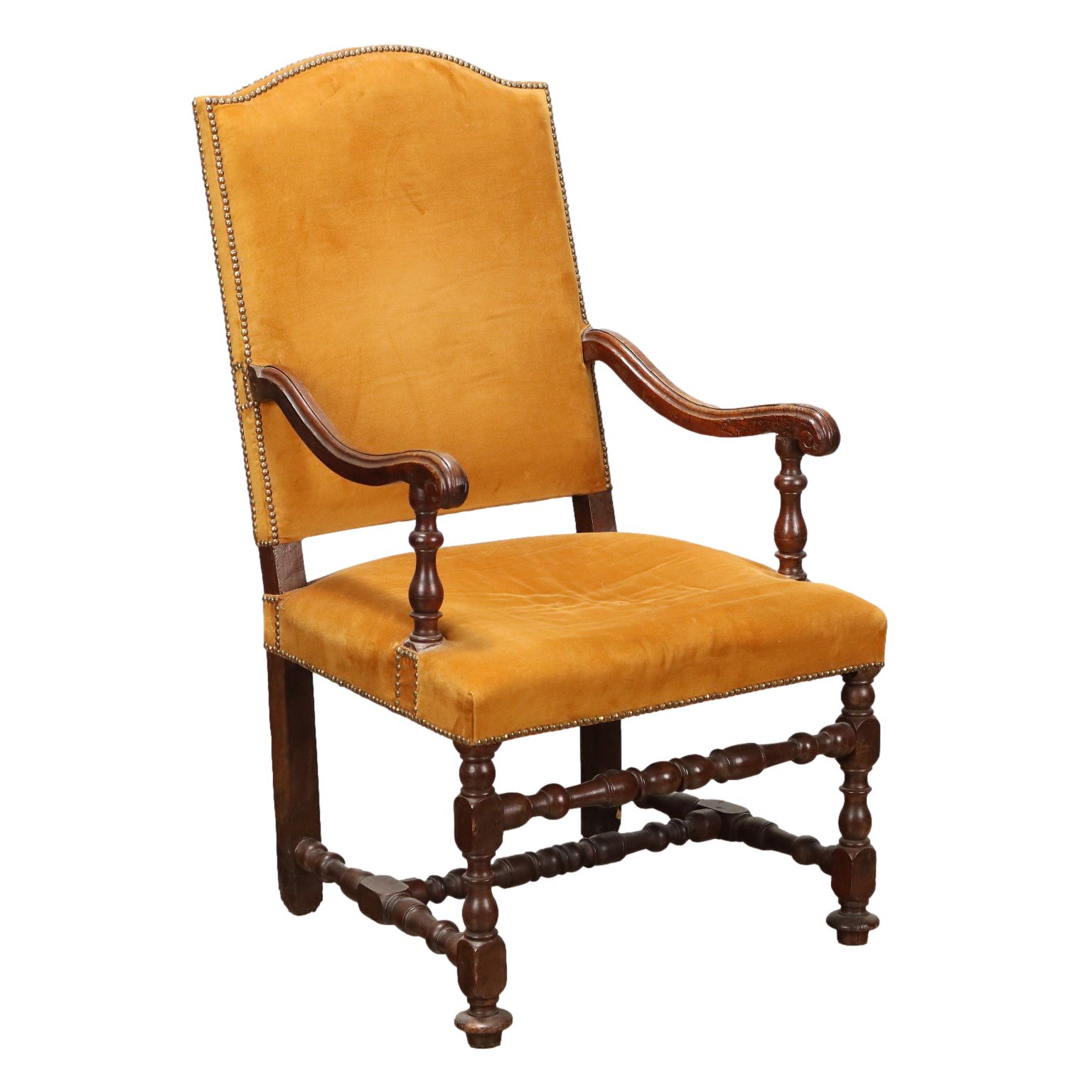 Barokke Fauteuil met Spoeldesign, Italië, Begin 18e Eeuw