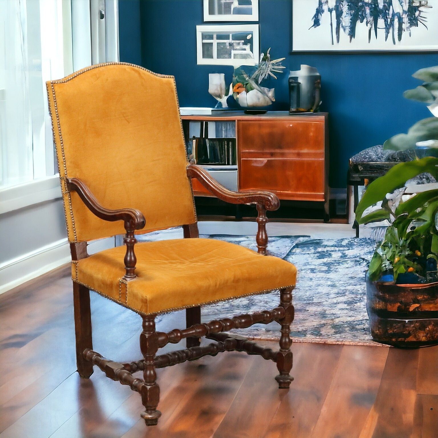 Furniture Baroque Armchair With Spool Design   Italy, Early 18th Century photo
