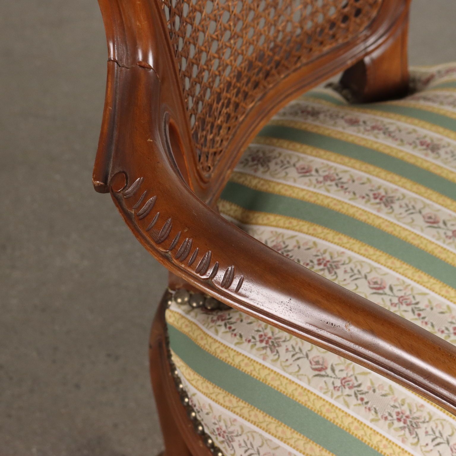 Pair Of Walnut Armchairs In Barocchetto Style photo vinterior