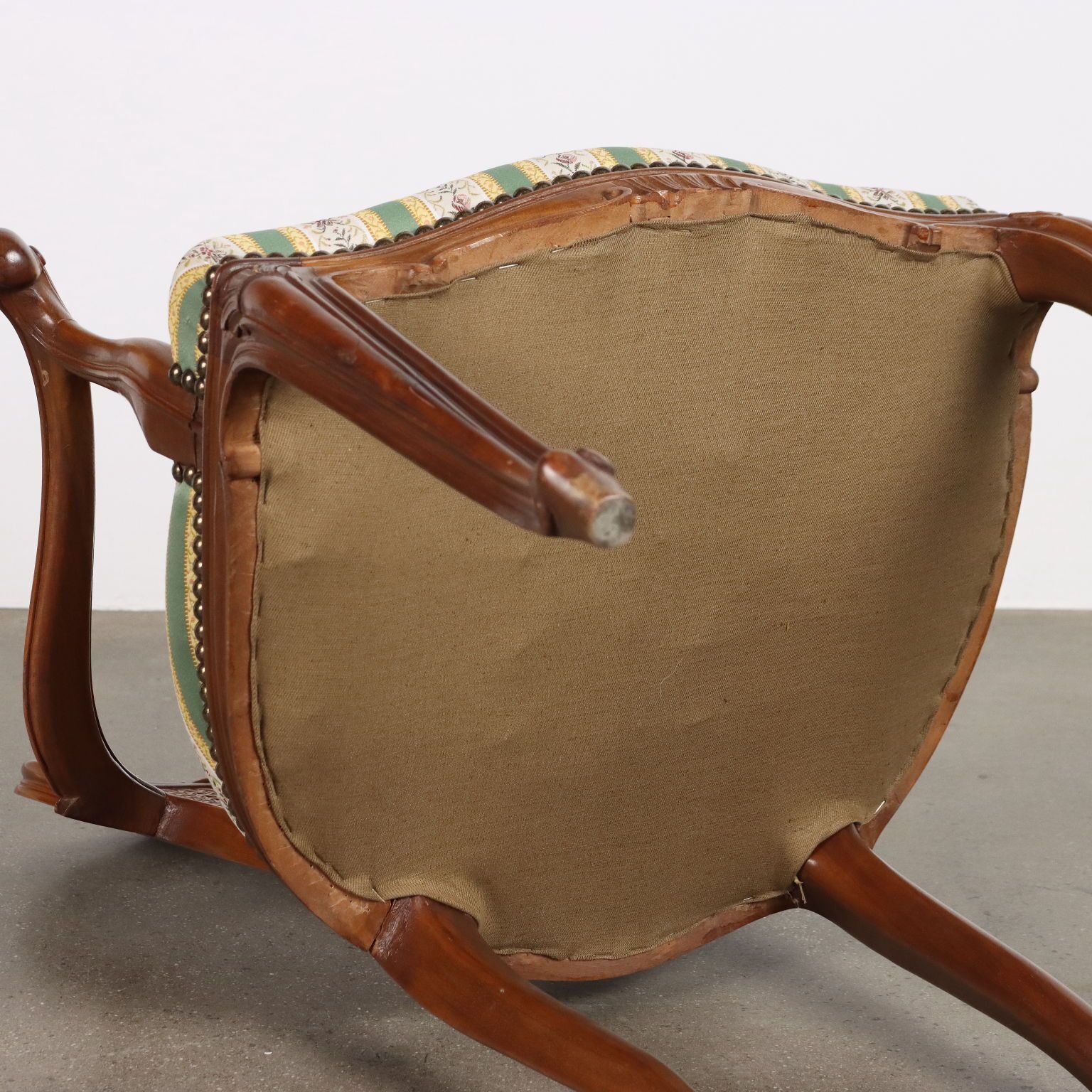 photo for sale Pair Of Walnut Armchairs In Barocchetto Style