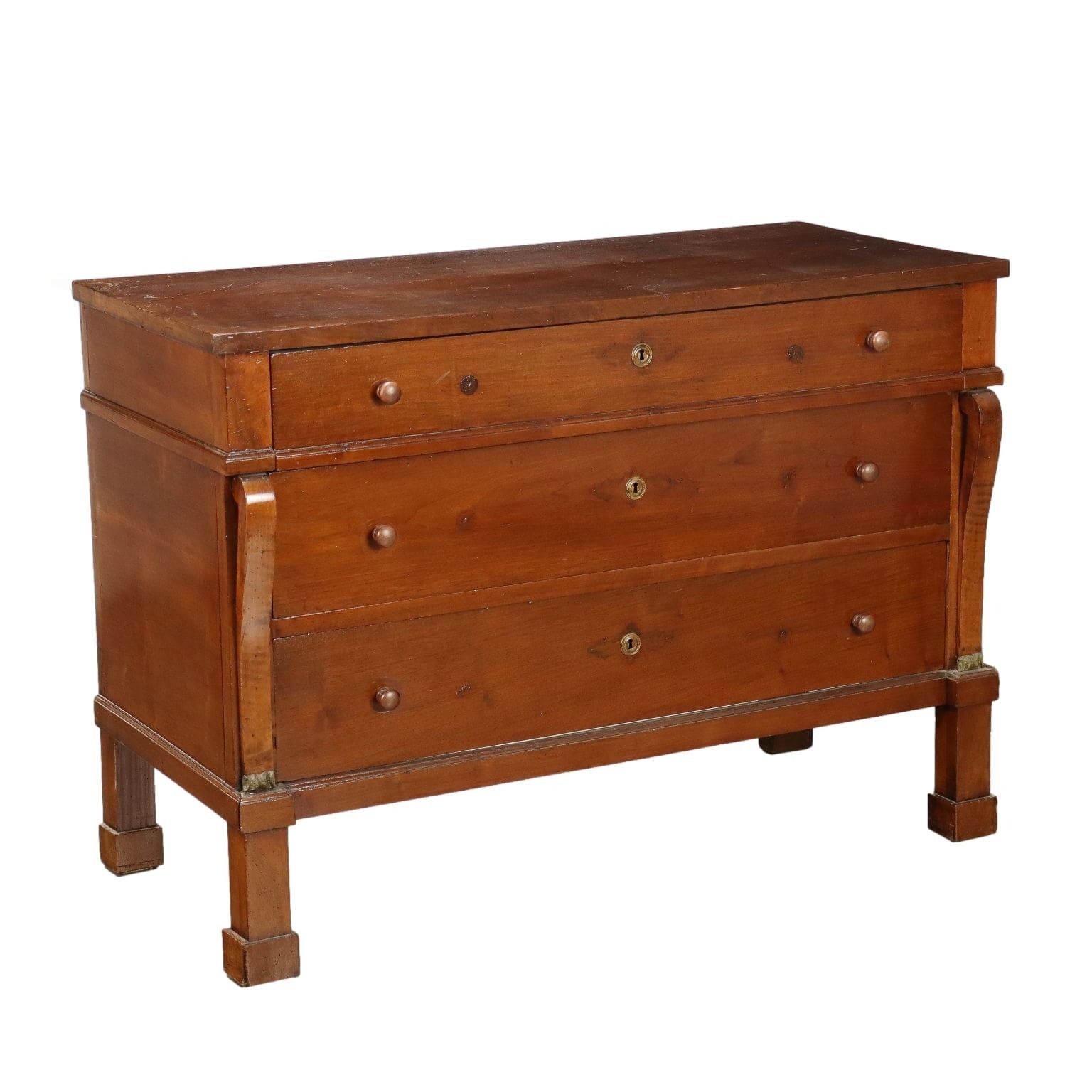 Antique Restoration Chest Of Drawers Walnut 3 Drawers '800