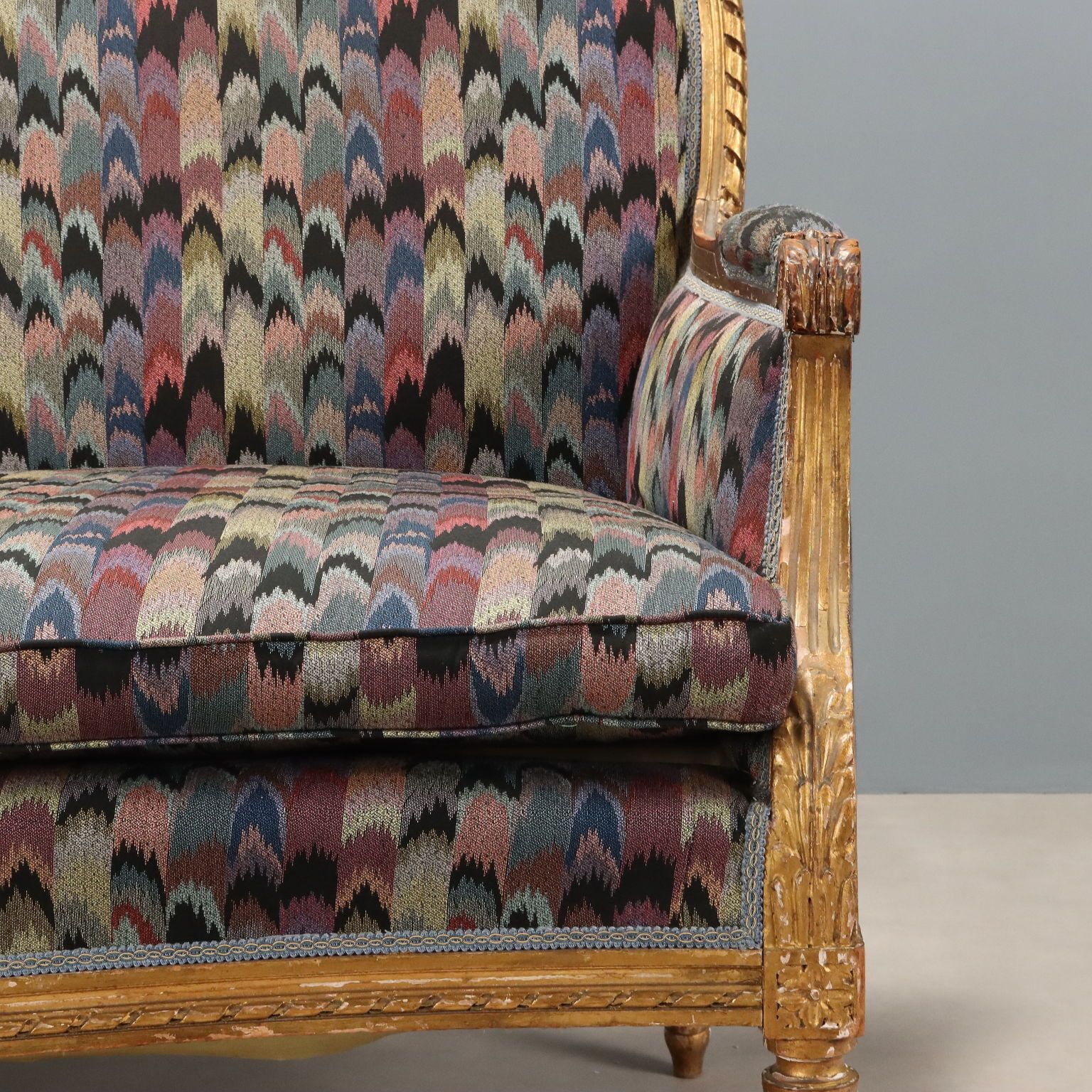 Sofa Neoclassische Stijl Gesneden Hout Italië 19e Eeuw photo vinterior