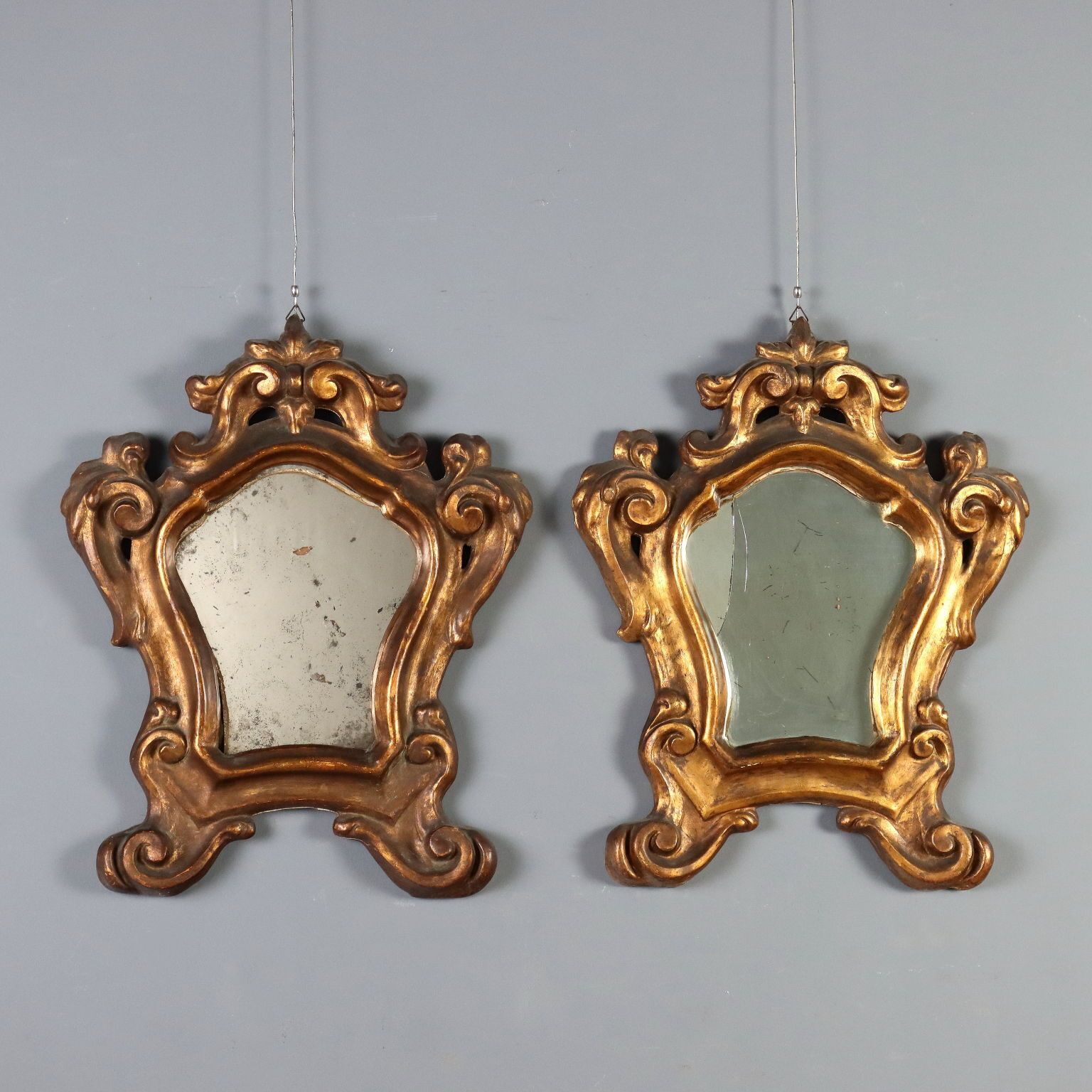 Baroque Mirrors Carved Gilded Wood Italy XVIII Century
