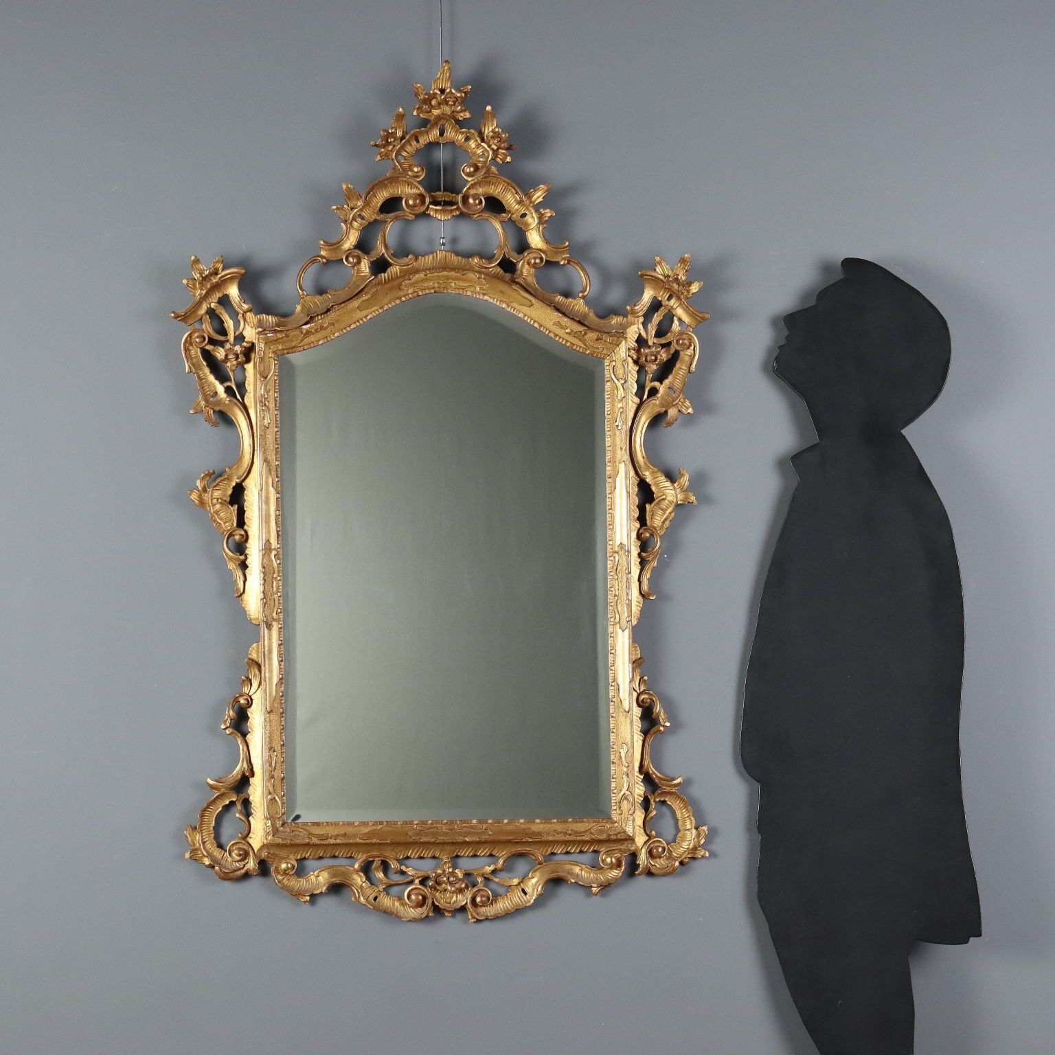 Barokke Spiegel Gesneden Verguld Hout Italië XX Eeuw photo furniture