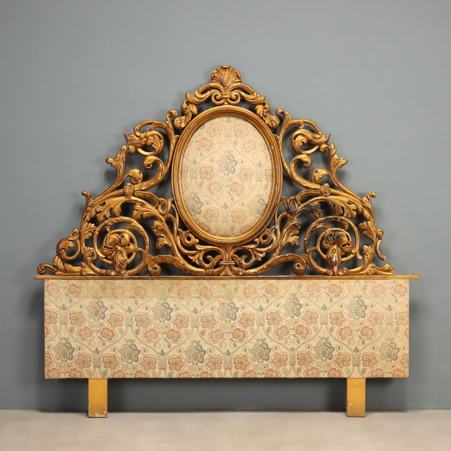 Antique Headboard Carved And Gilded Wood Italy Early XIX Century