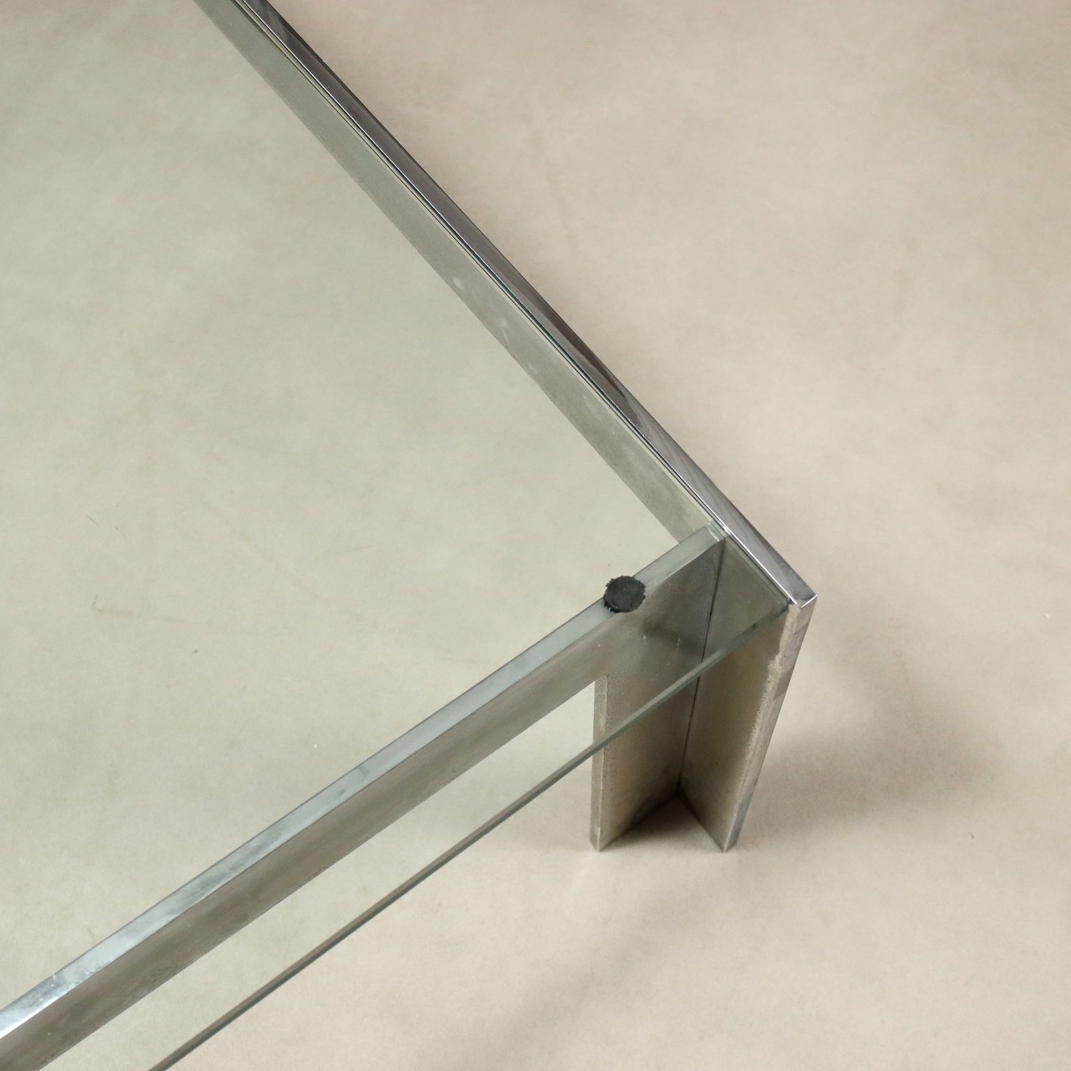 Vintage Coffee Table Metal Glass Design Italy 1970s photo Furniture