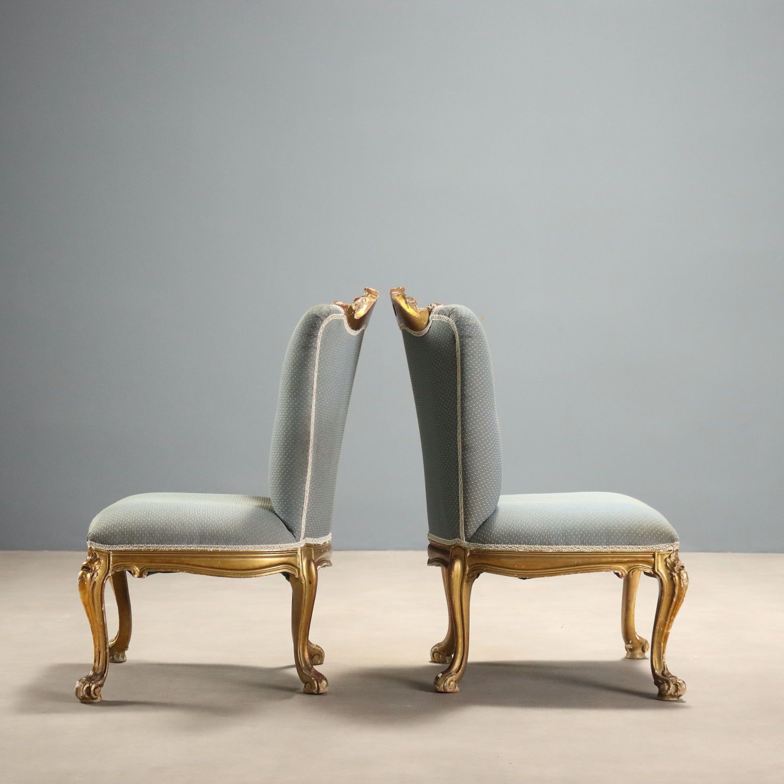 Stoelen Barokke Stijl Gesneden Hout Italië XX Eeuw photo for sale
