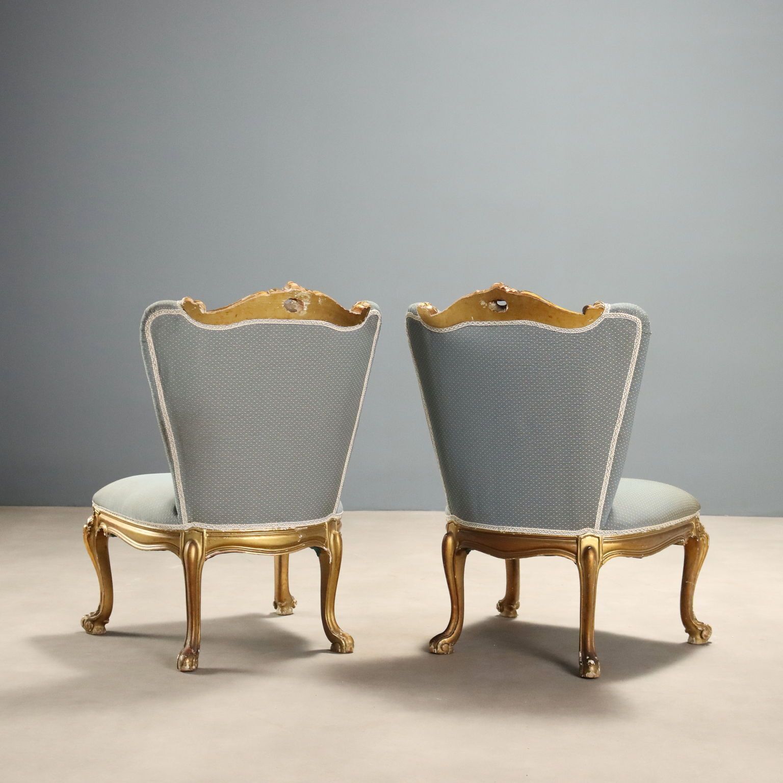 Stoelen Barokke Stijl Gesneden Hout Italië XX Eeuw photo buy