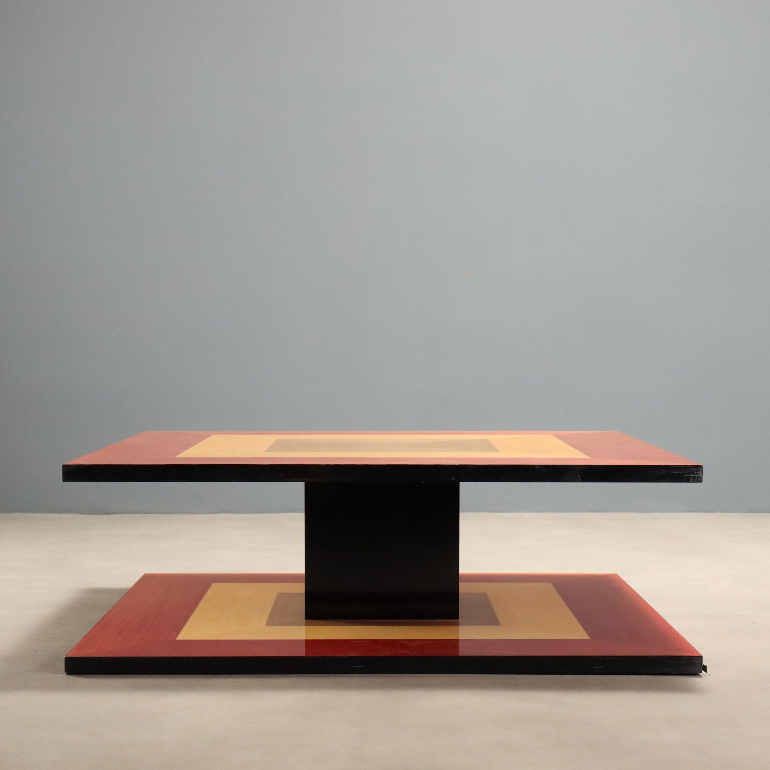 Vintage Salontafel Gefineerd Hout Design Italië jaren 1980 photo for sale