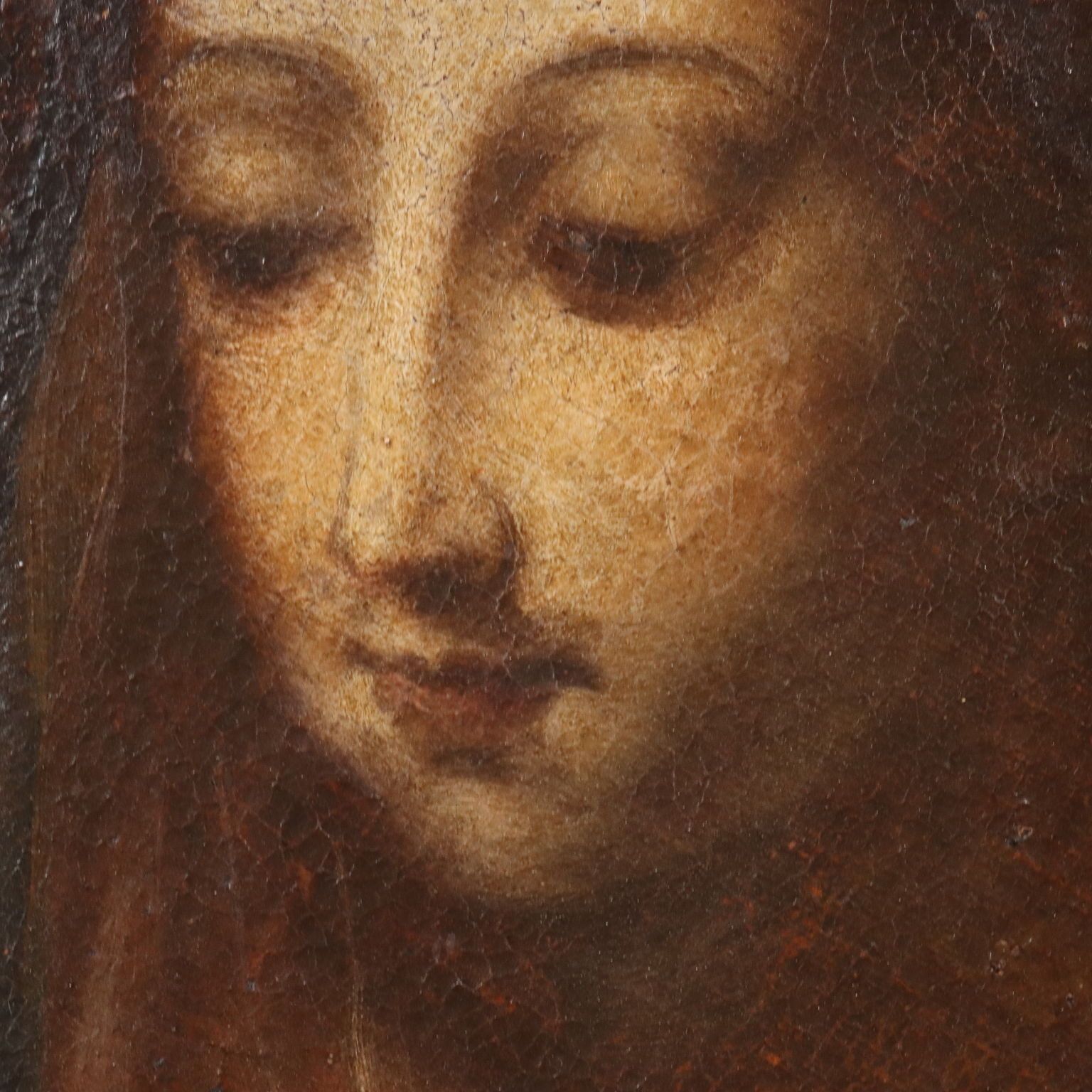 Tableau d'époque La Vierge Marie, huile sur toile, XVIIe-XVIIIe siècle photo Art
