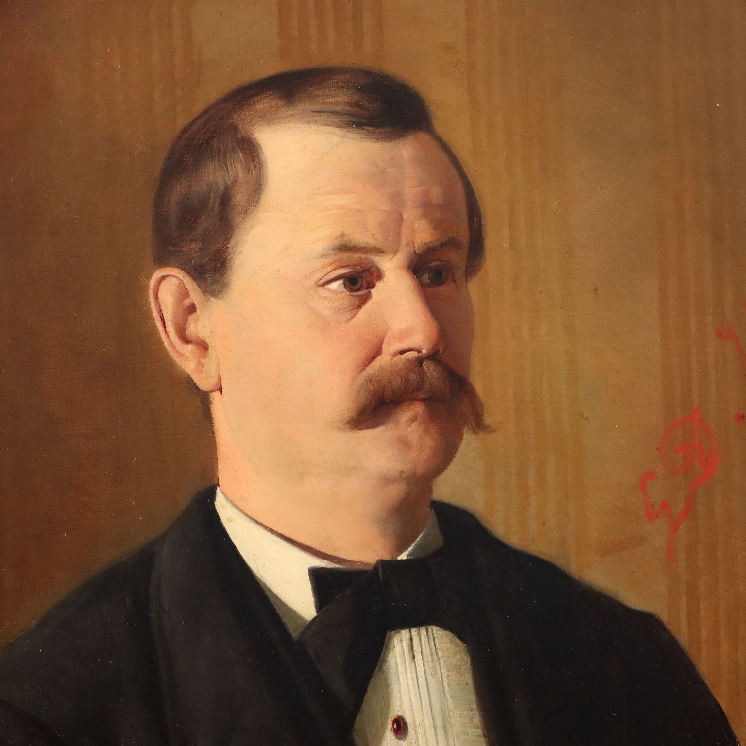 Antique Painting Male Portrait Oil On Canvas Italy XIX Century photo for sale