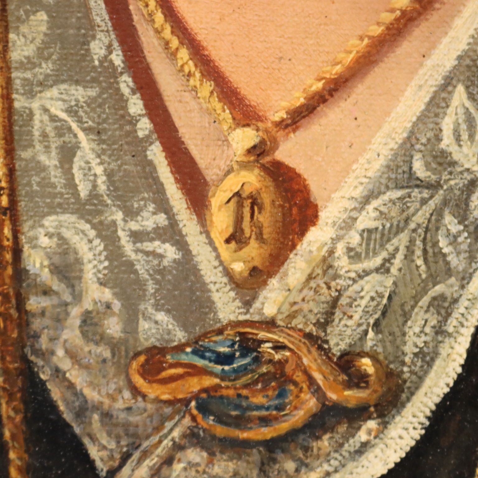 Antiek schilderij, vrouwenportret, olieverf op doek, Italië, 19e eeuw photo buy