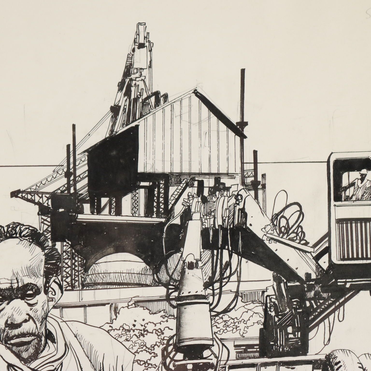 Hedendaagse tekening, gesigneerd Sergio Toppi, gemengde techniek, '900 photo 2590.0