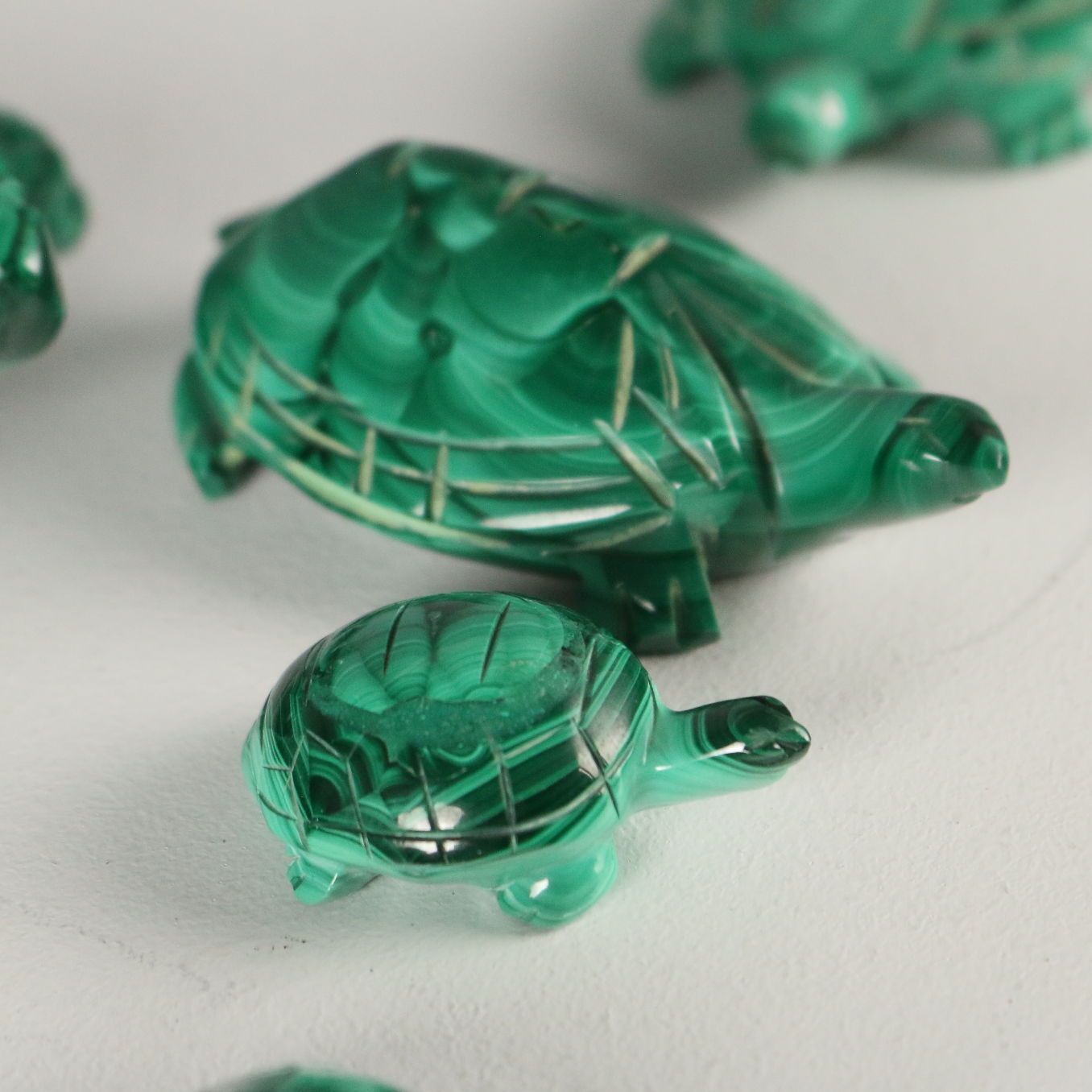 Modern Figurines Turtles Malachite Stone Africa XX Century photo 230.0
