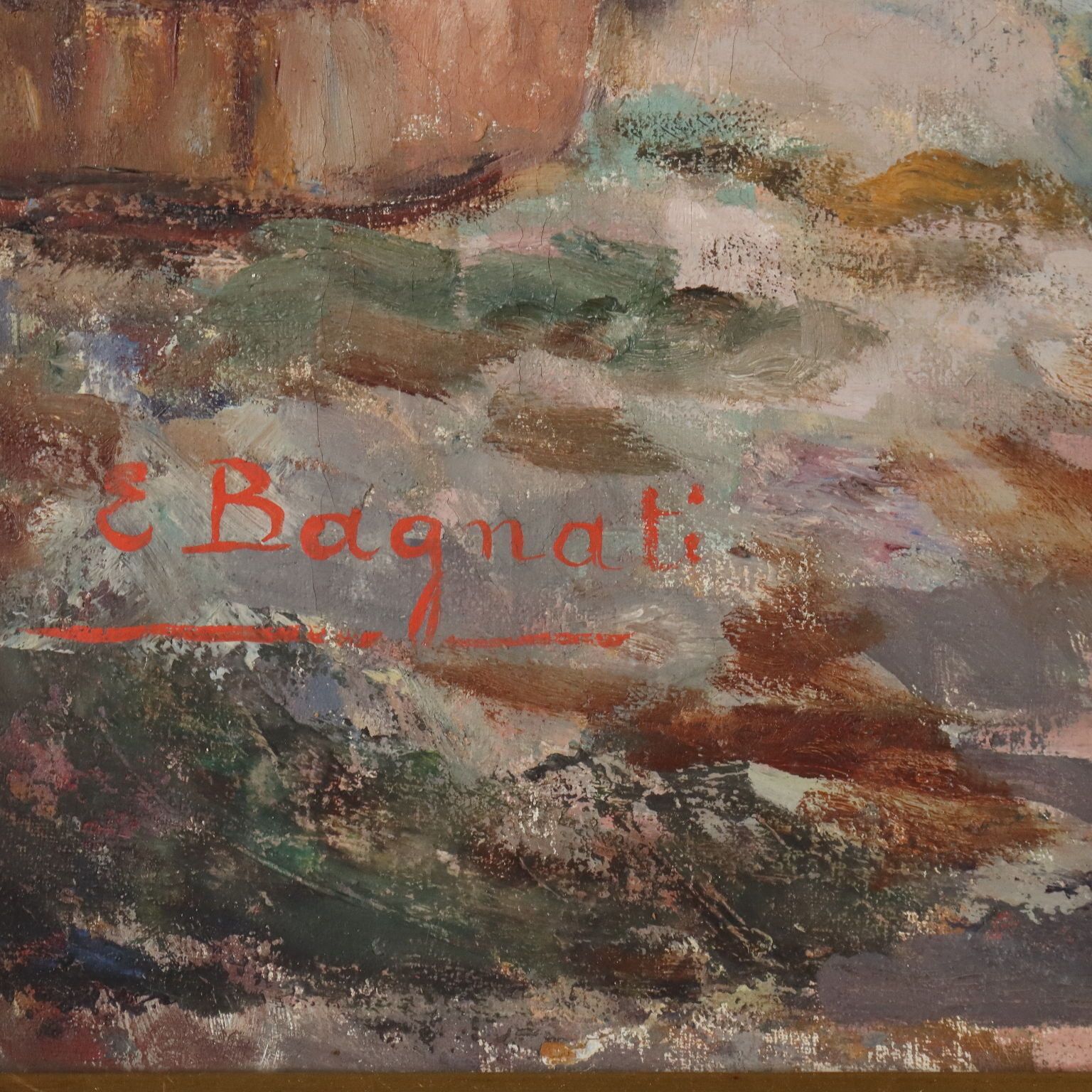 Peinture moderne, scène de lavoir avec femmes, XXe siècle photo vintage