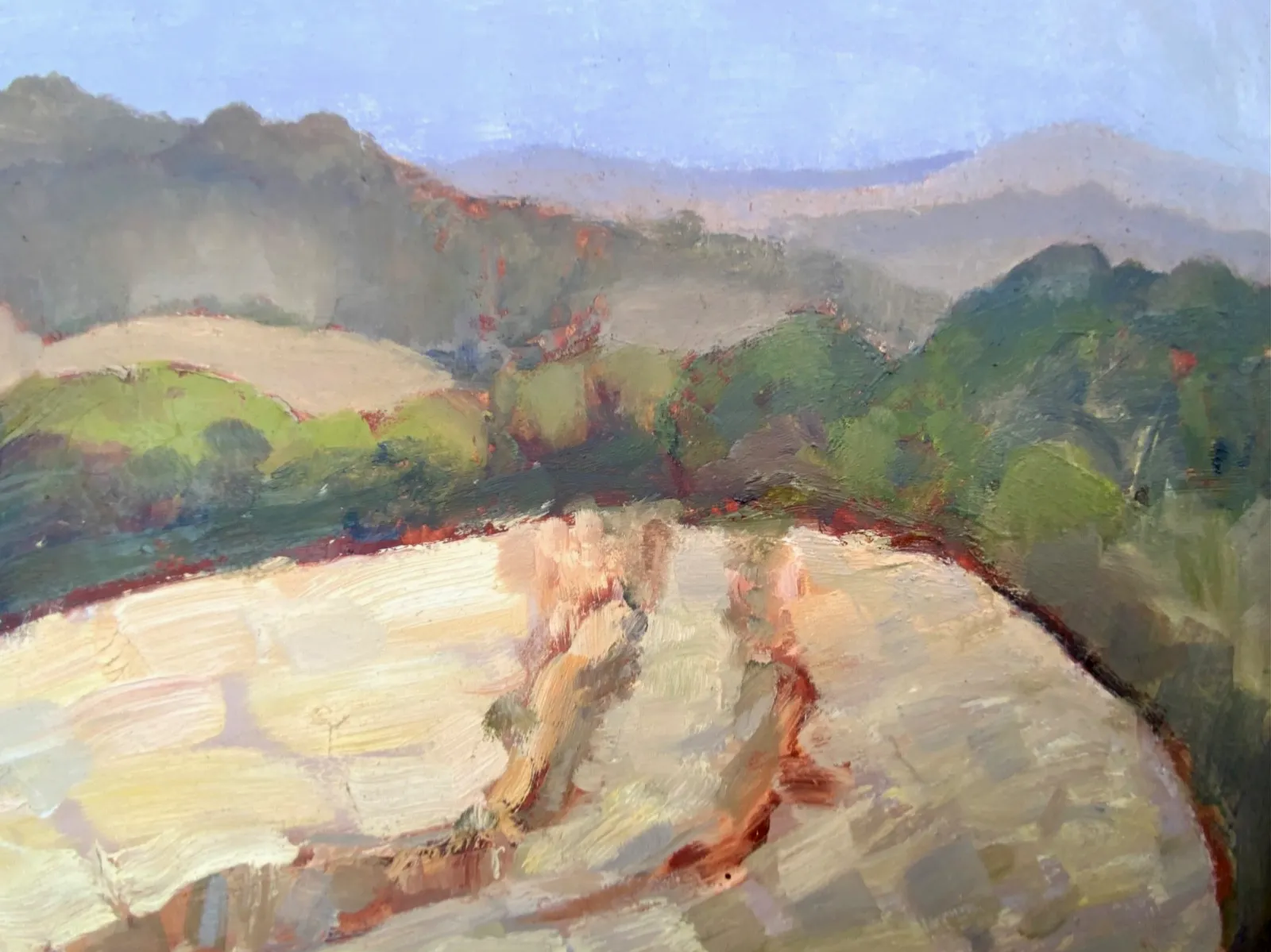 Vintage Original Oil Painting Yorkshire Landscape, Signed By R.Grinberg, 2000s photo vinterior