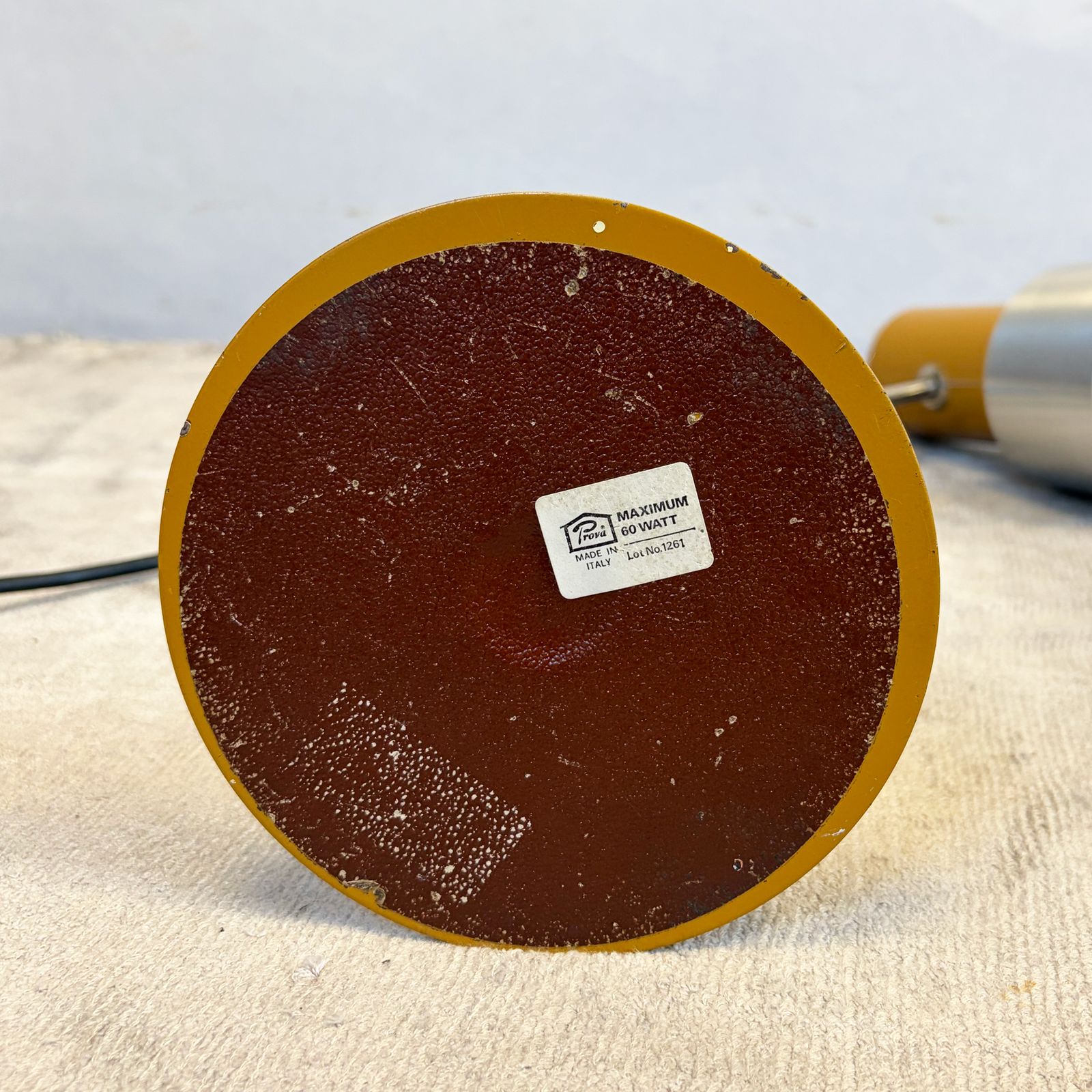photo for sale Prova Mustard Enamelled Metal And Aluminium Adjustable Desk Lamp, Italy