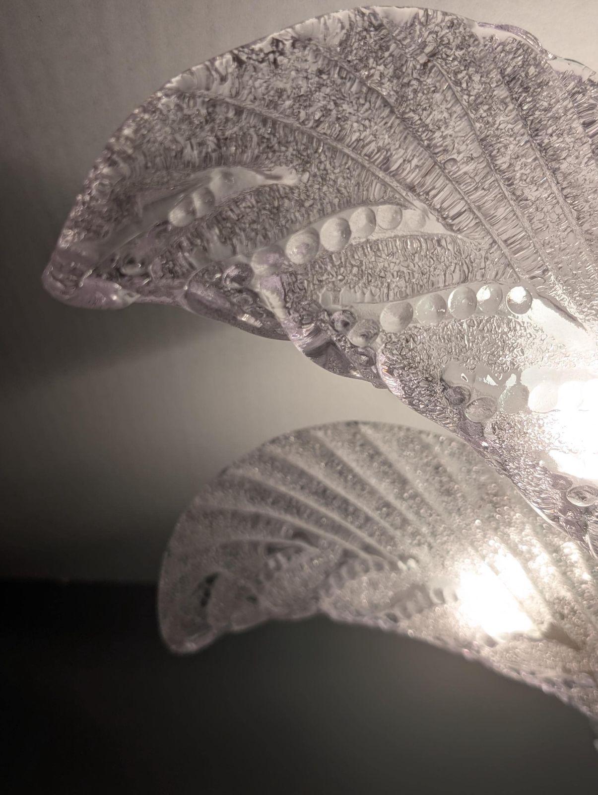 Grand plafonnier Mazzega en verre de Murano, feuilles de palmier, Art déco, Italie, années 1960 photo Luminaires