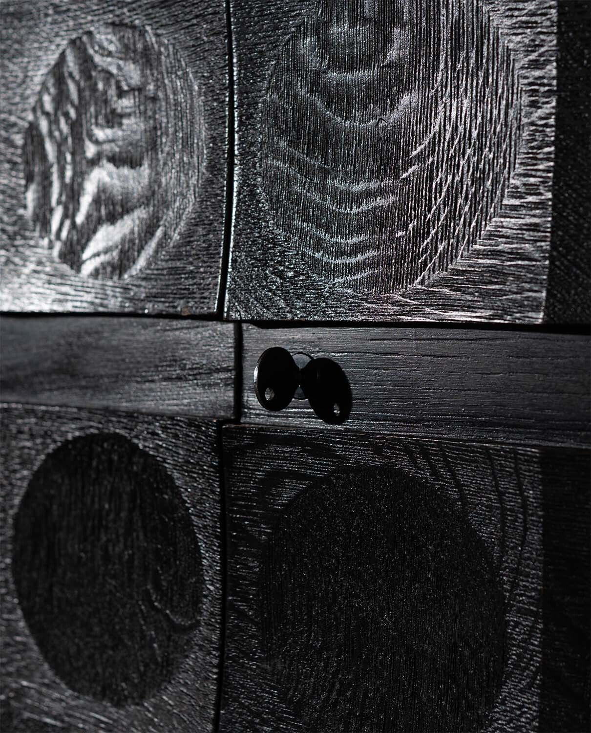 photo vinterior Brutalist Cabinet in Black Stained Oak, J. Batenburg, België, jaren 1970
