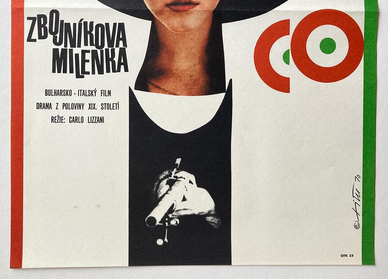 Affiche de cinéma, The Bandit, Jaroslav Fišer, 1970, design tchèque vintage photo for sale