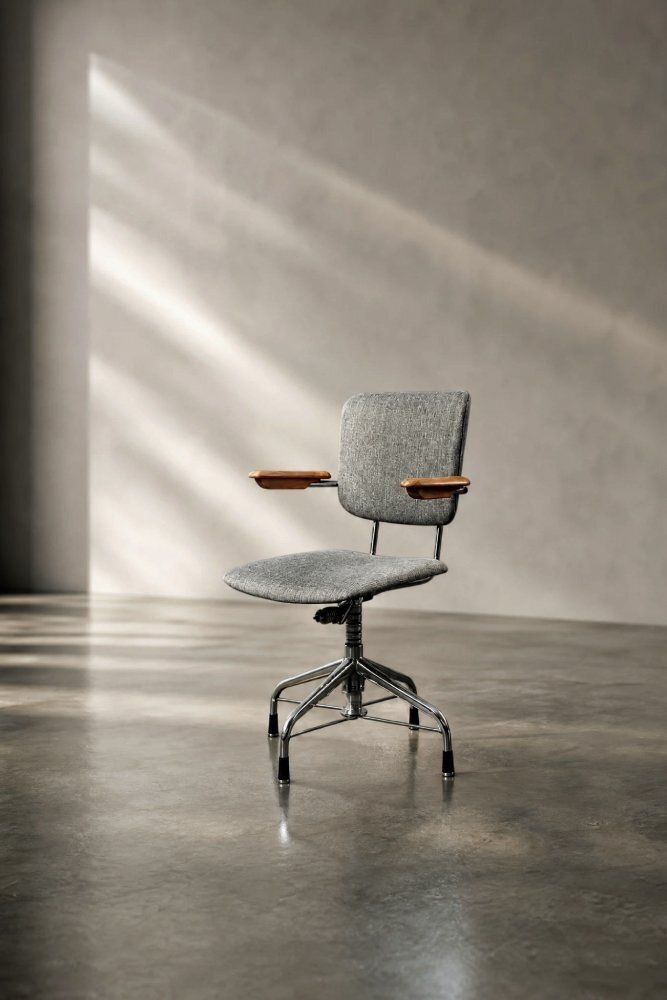 photo furniture Mid Century Scandinavian Modern Industrial Office Swivel Chair From Verkstads Ab Lindqvist, 1960s