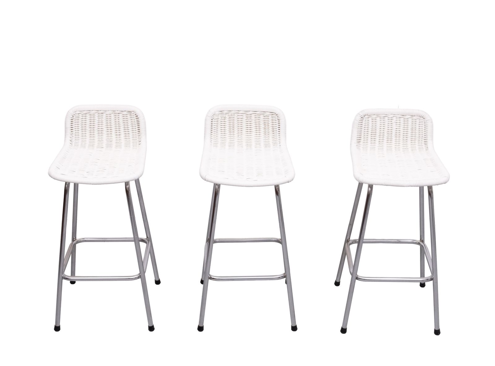 Rohe Noordwolde Set van 3 Rotan Barkrukken jaren 1960 Holland photo furniture