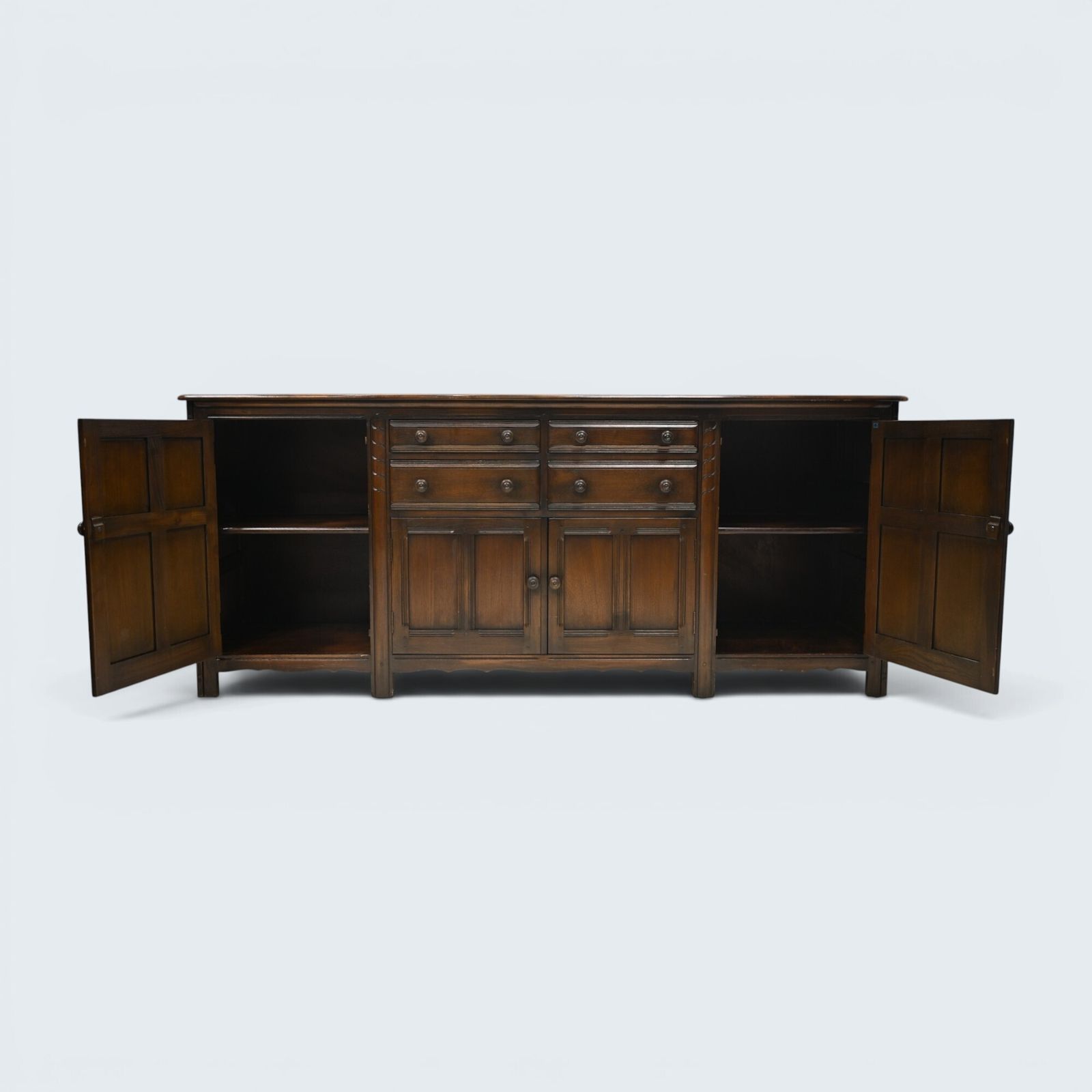 827.0 Ercol Large Grand Sideboard Model #570 215cm/7foot Wide Free Uk Delivery photo
