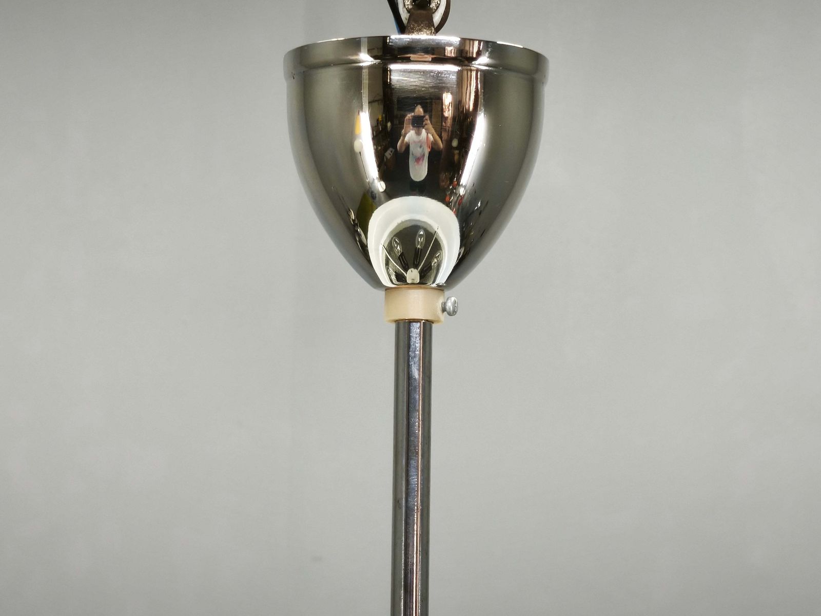 Bauhaus Ufo Hanglamp van Chroom en Glas, Tsjecho-Slowakije, jaren 1930 photo 986.0
