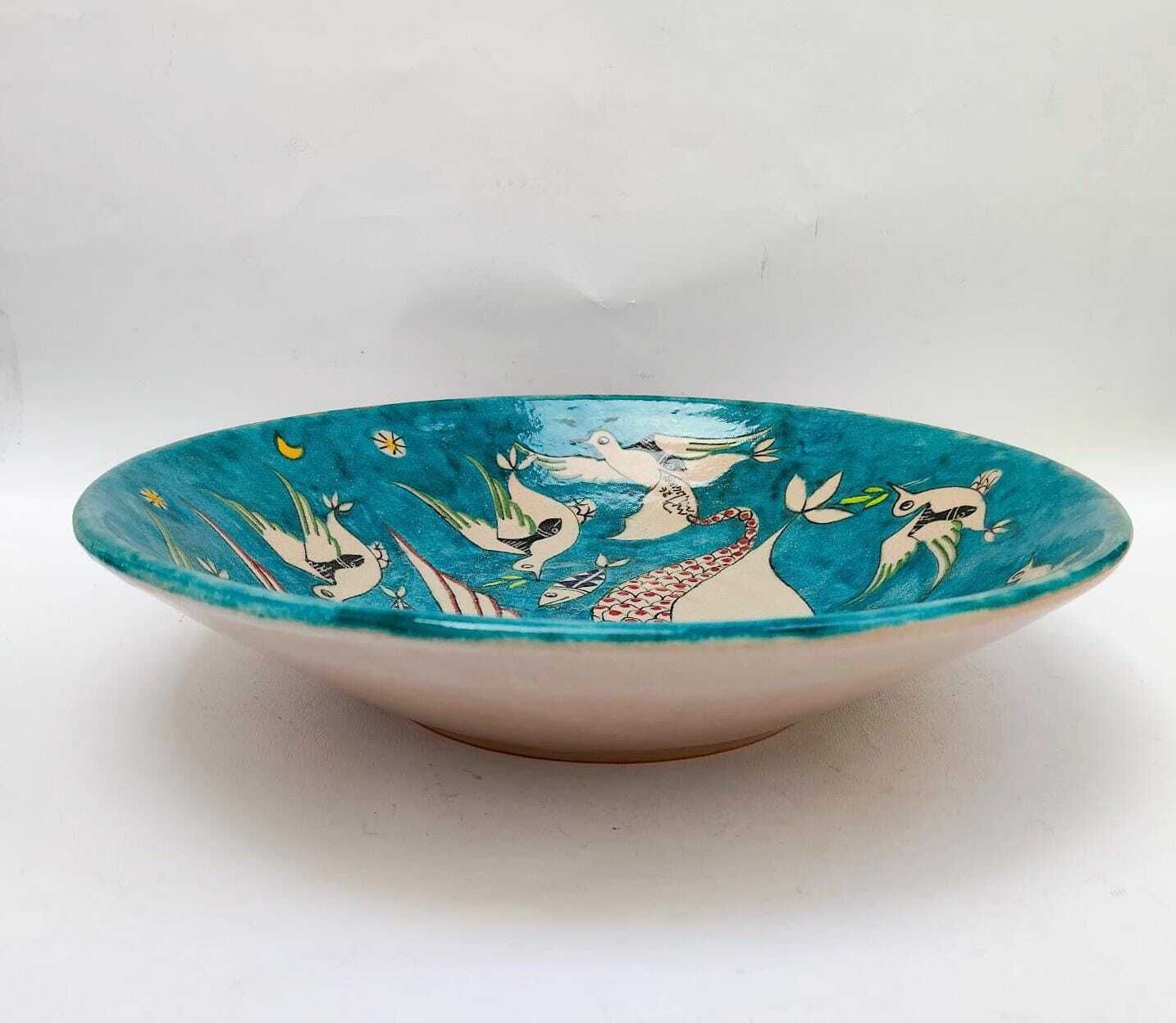 Vietri Liguori Vintage Style 36cm Midcentury Ceramic Centerpiece Plate photo for sale